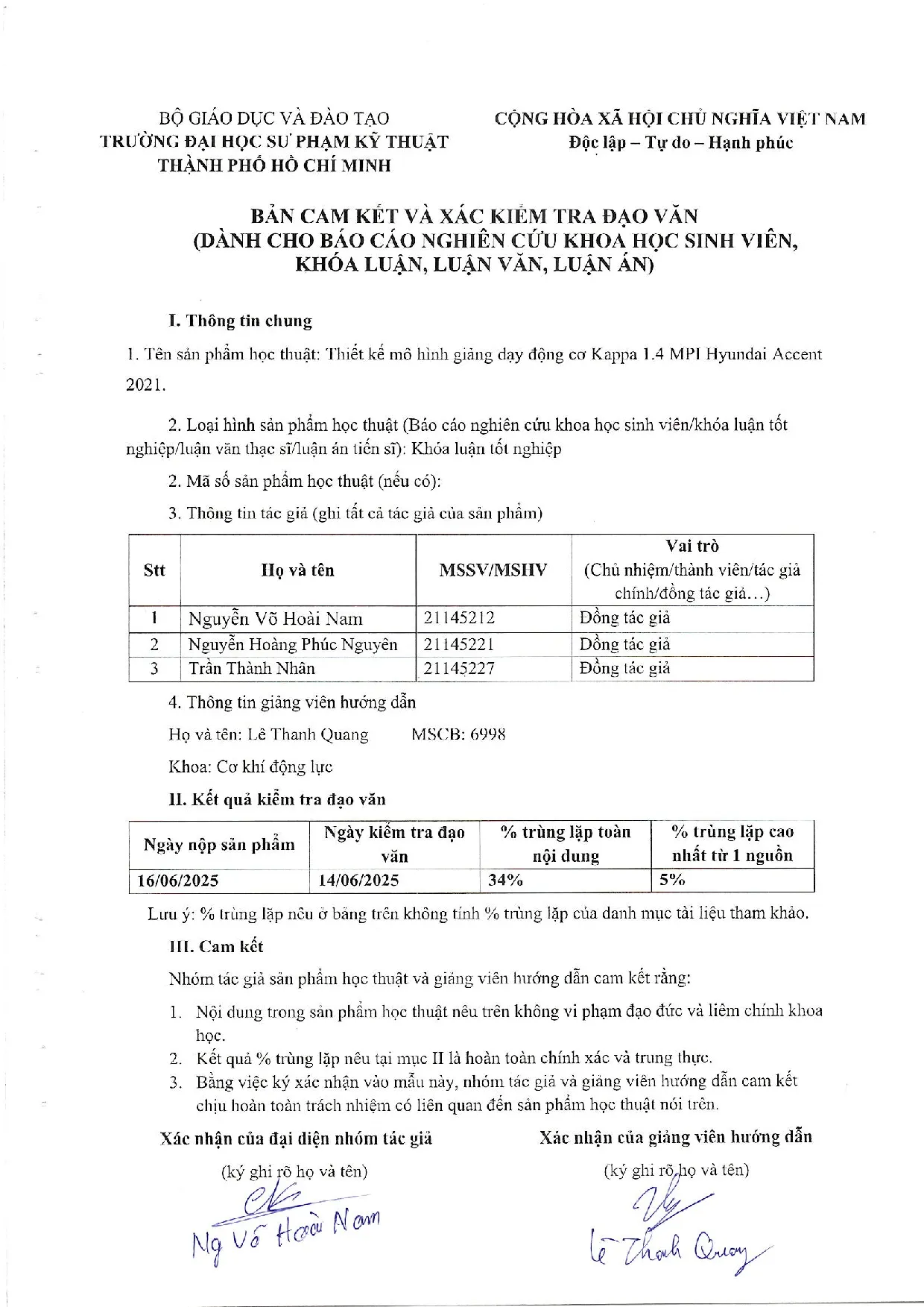 Đồ án tốt nghiệp - Thiết kế mô hình giảng dạy động cơ Kappa 1.4 MPi Huyndai Accent 2021 - Trang 4