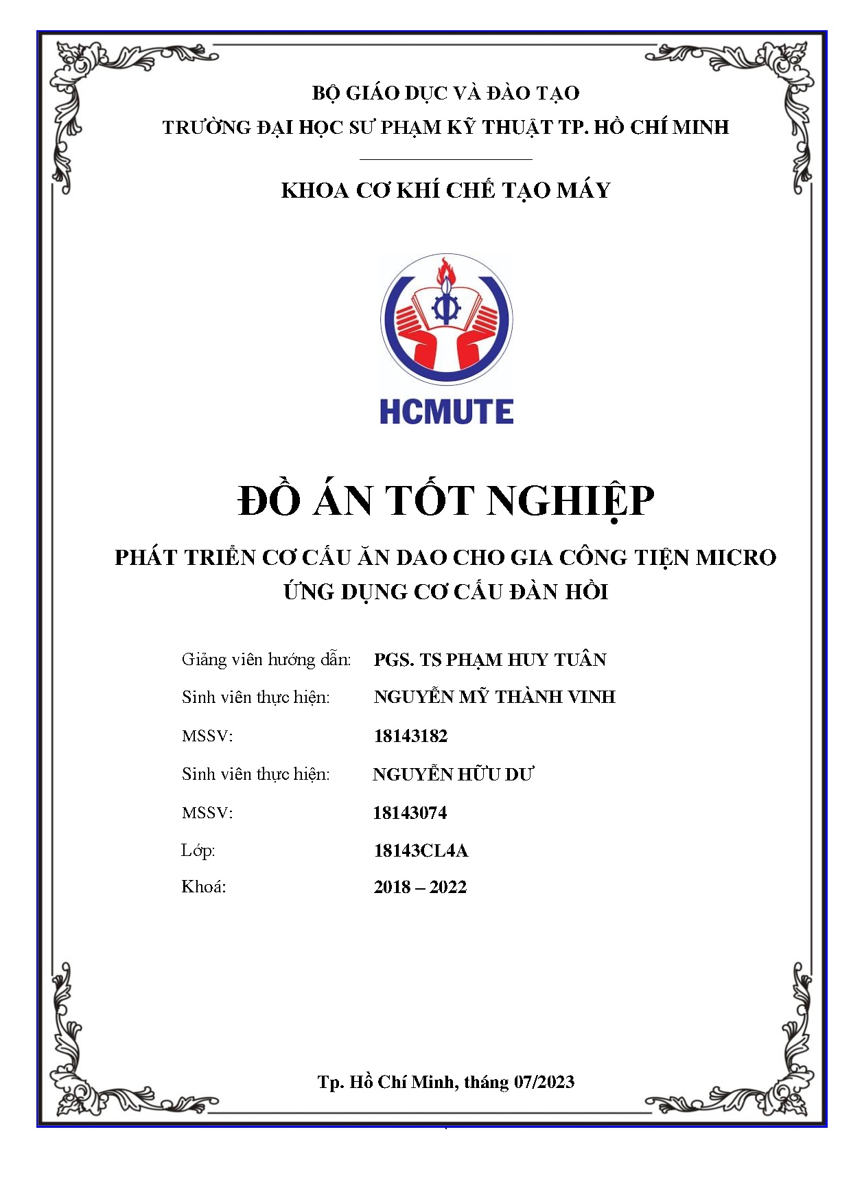 Đồ án tốt nghiệp - Phát triển cơ cấu ăn dao cho gia công tiện Micro ứng dụng cơ cấu đàn hồi