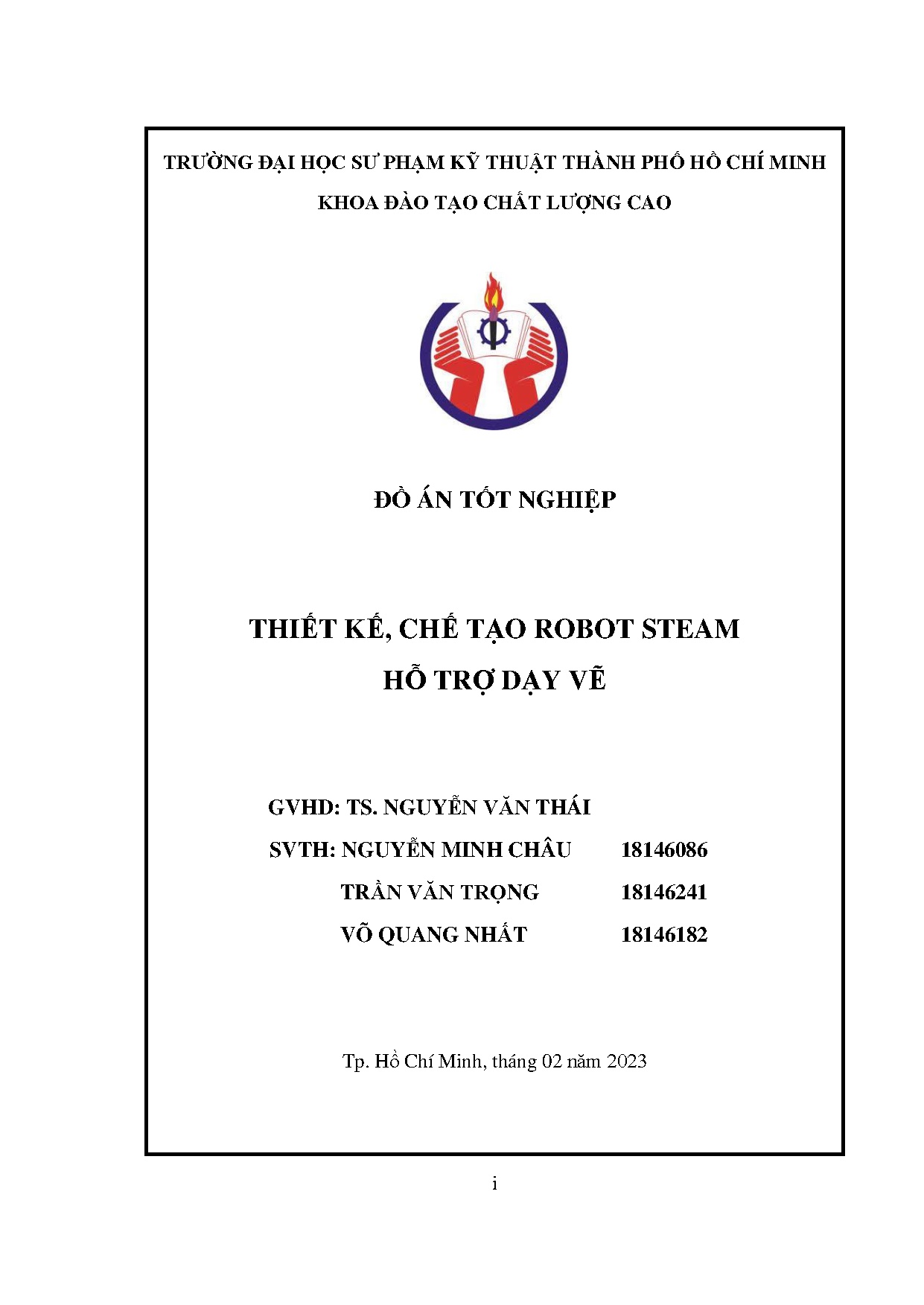 Đồ án tốt nghiệp - Thiết kế, chế tạo robot steam hỗ trợ dạy vẽ