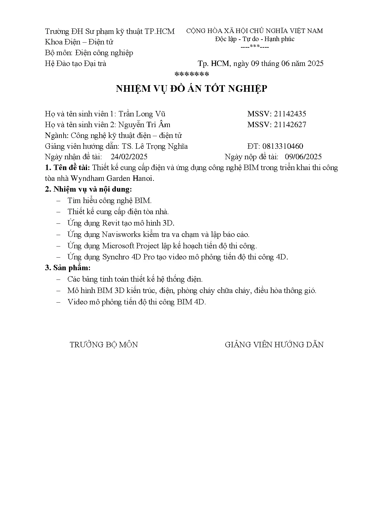 Đồ án tốt nghiệp - Thiết kế cung cấp điện và ứng dụng công nghệ BIM trong triển khai thi công TNWGH - Trang 4