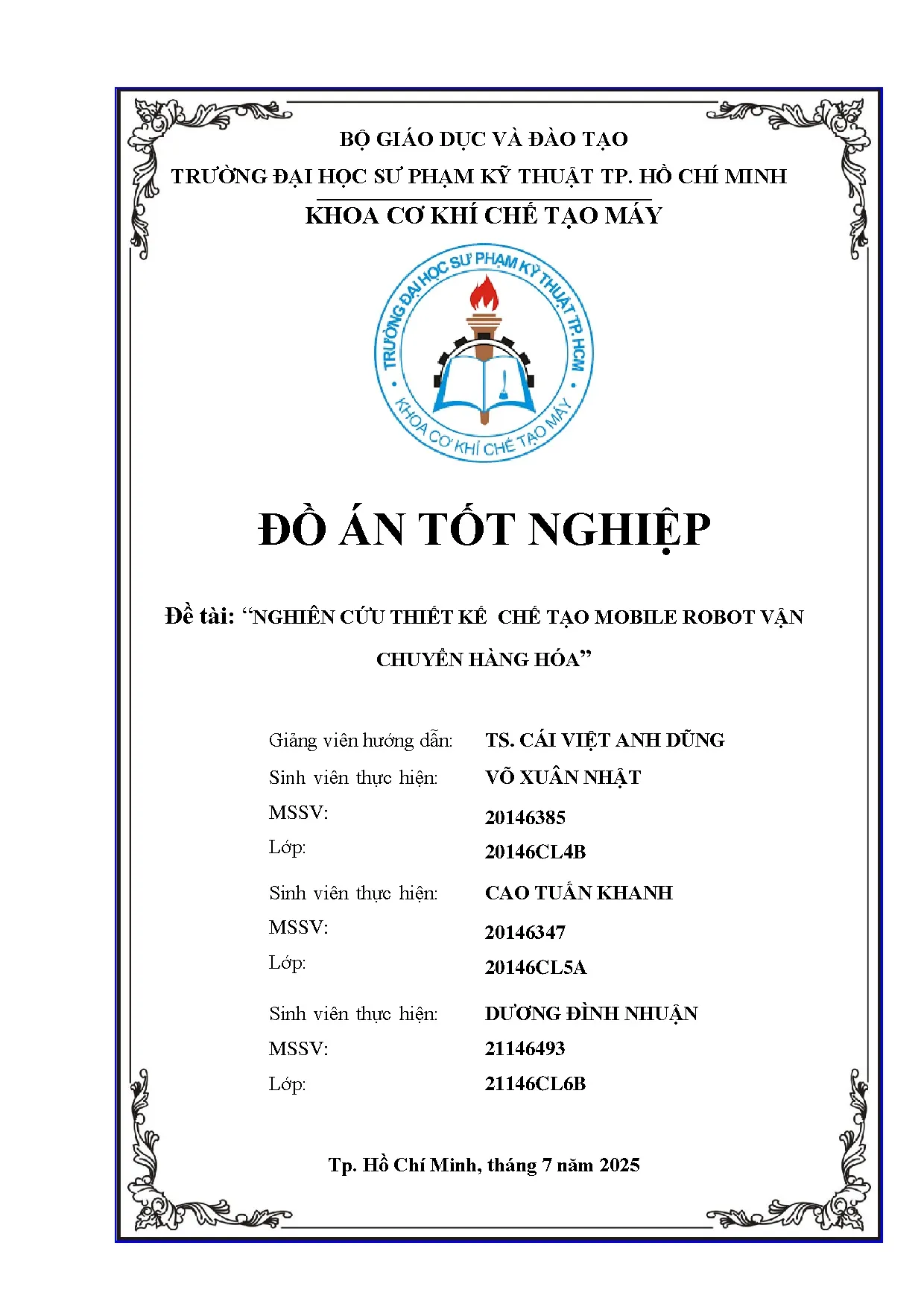 Đồ án tốt nghiệp - Nghiên cứu thiết kế chế tạo Mobile Robot vận chuyển hàng hóa - Trang 2