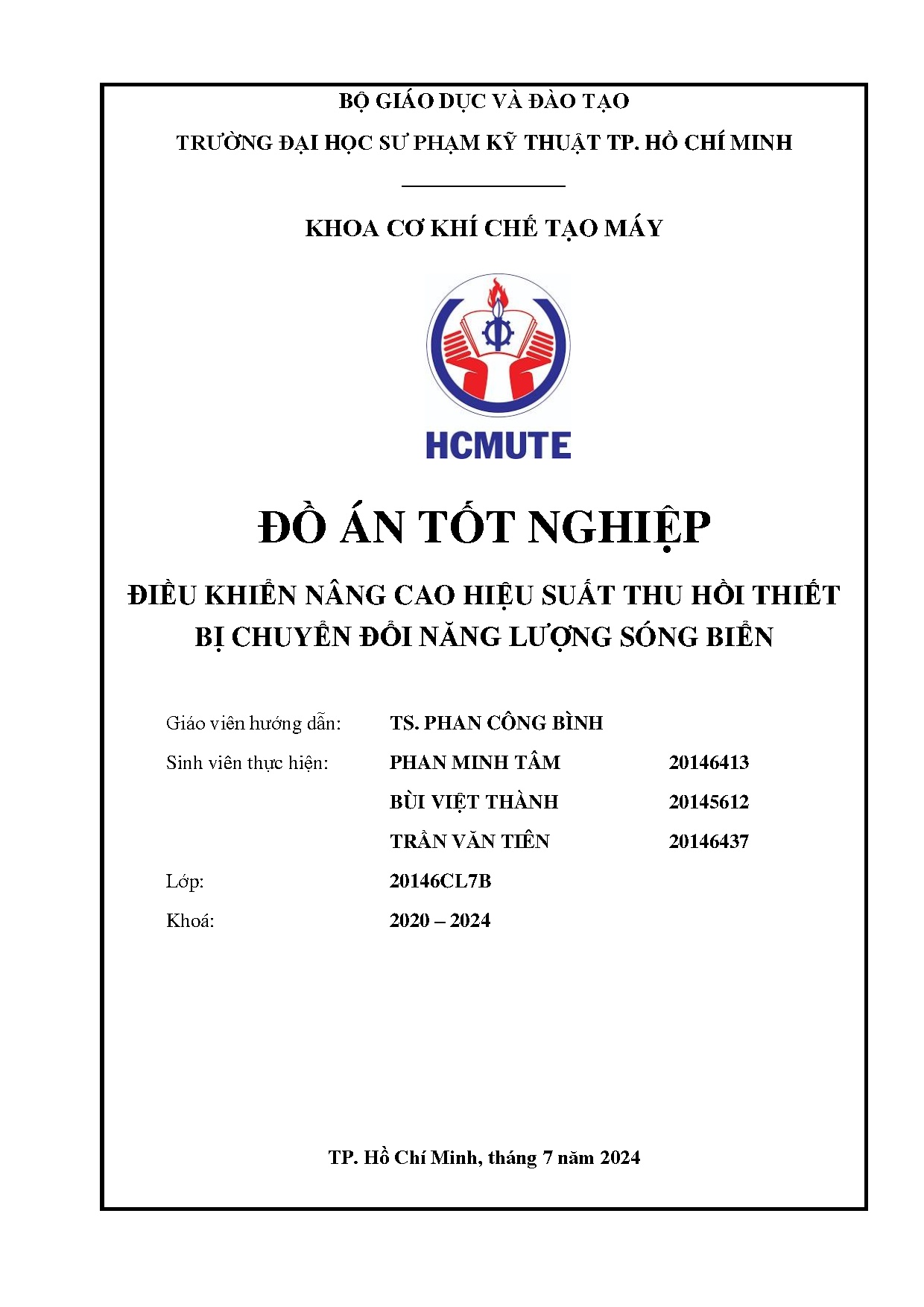 Đồ án tốt nghiệp - Điều khiển nâng cao hiệu suất thu hồi thiết bị chuyển đổi năng lượng sóng biển
