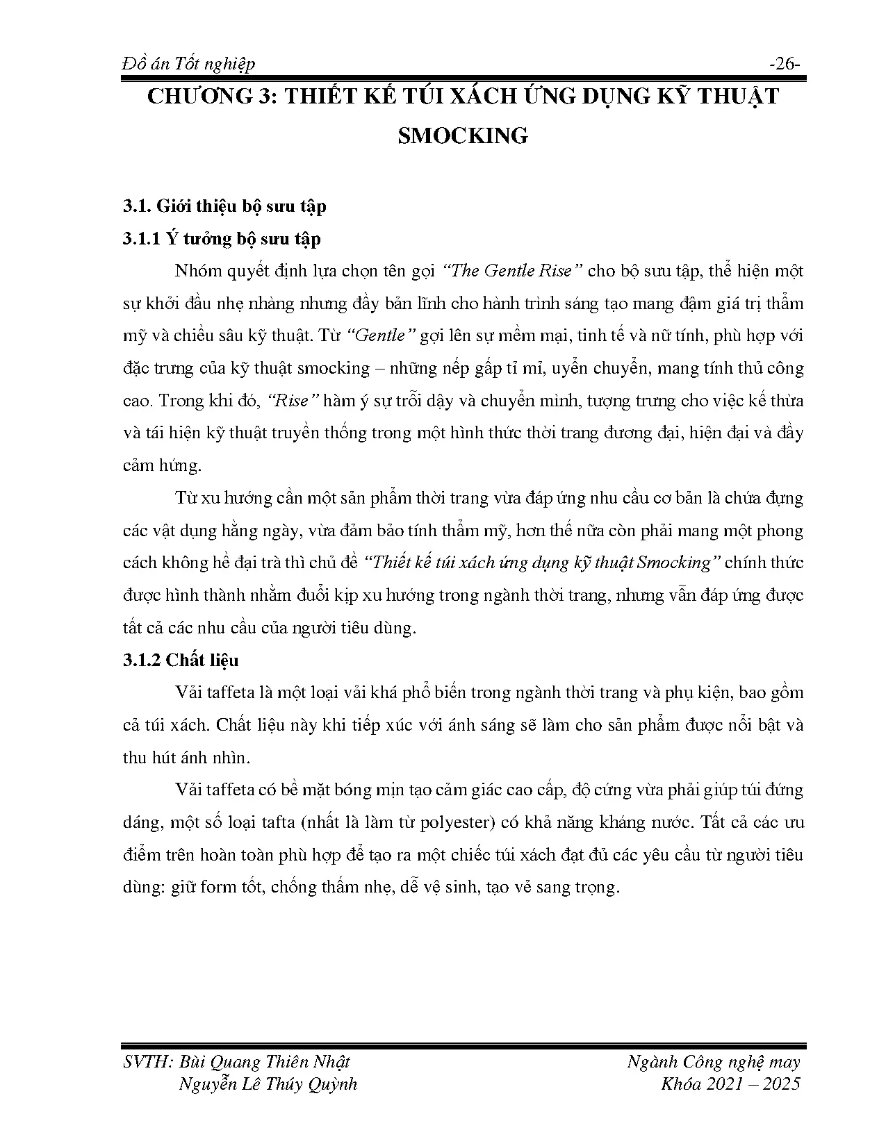 Đồ án tốt nghiệp - Thiết kế túi xách thời trang ứng dụng kỹ thuật Smocking - Trang 43