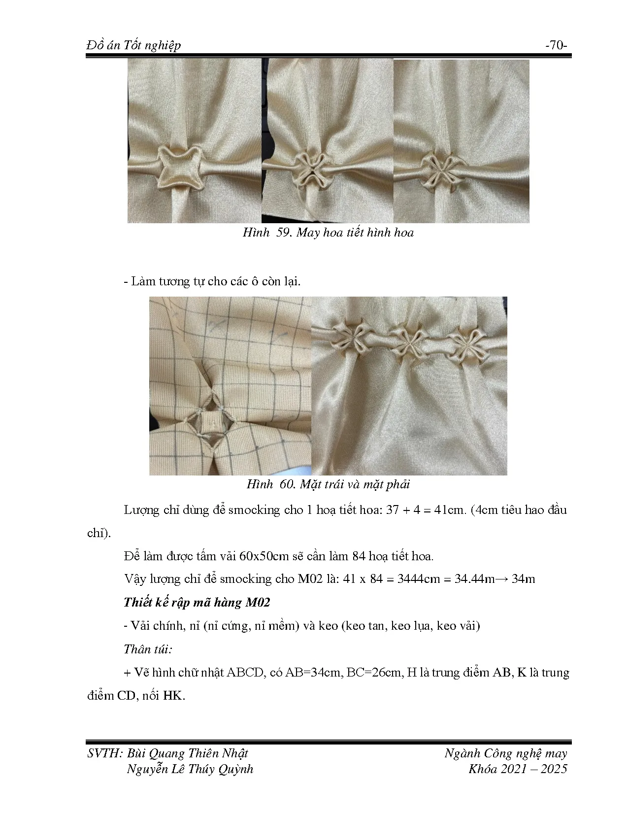 Đồ án tốt nghiệp - Thiết kế túi xách thời trang ứng dụng kỹ thuật Smocking - Trang 87