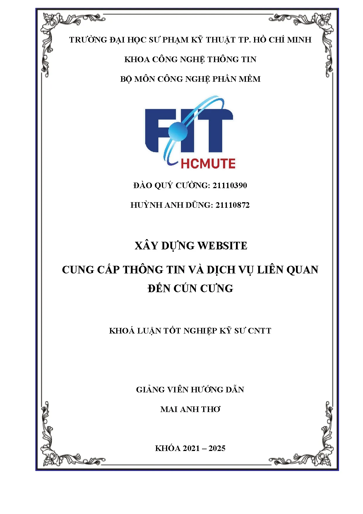 Đồ án tốt nghiệp - Xây dựng Website cung cấp thông tin và dịch vụ liên quan đến cún cưng