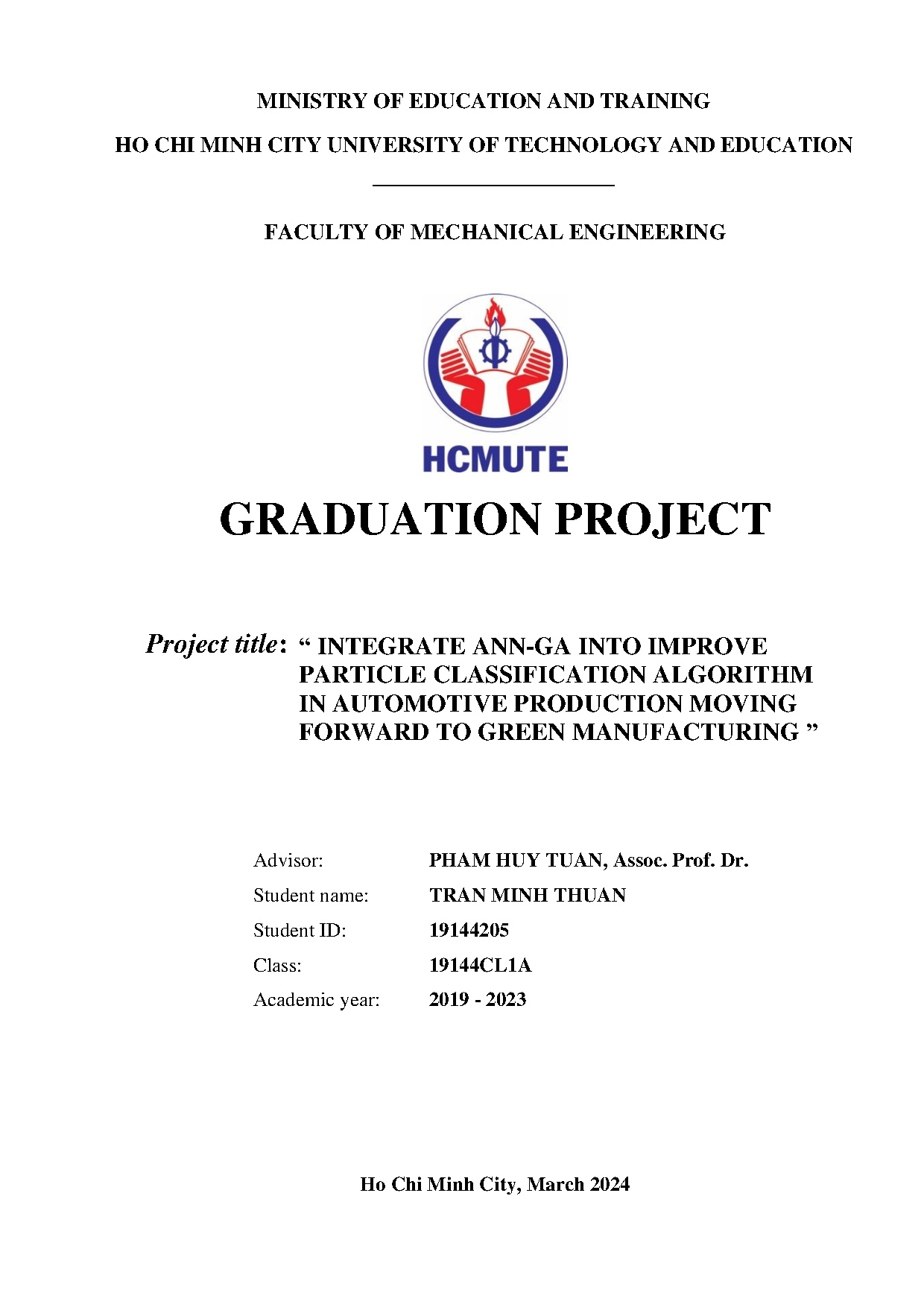 Đồ án tốt nghiệp - Integrate ANN-GA into improve particle classification algorithm in APMFTGM