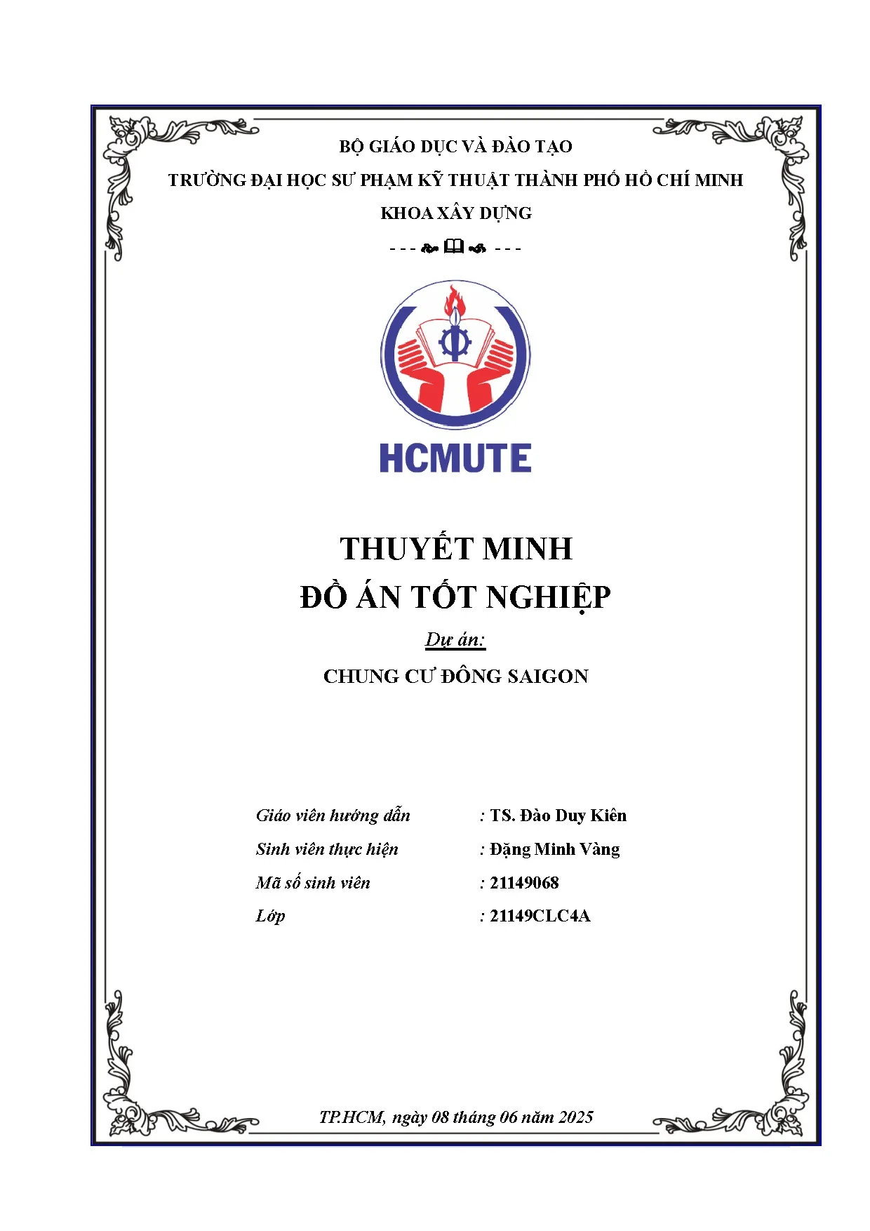 Đồ án tốt nghiệp - Chung cư Đông Saigon