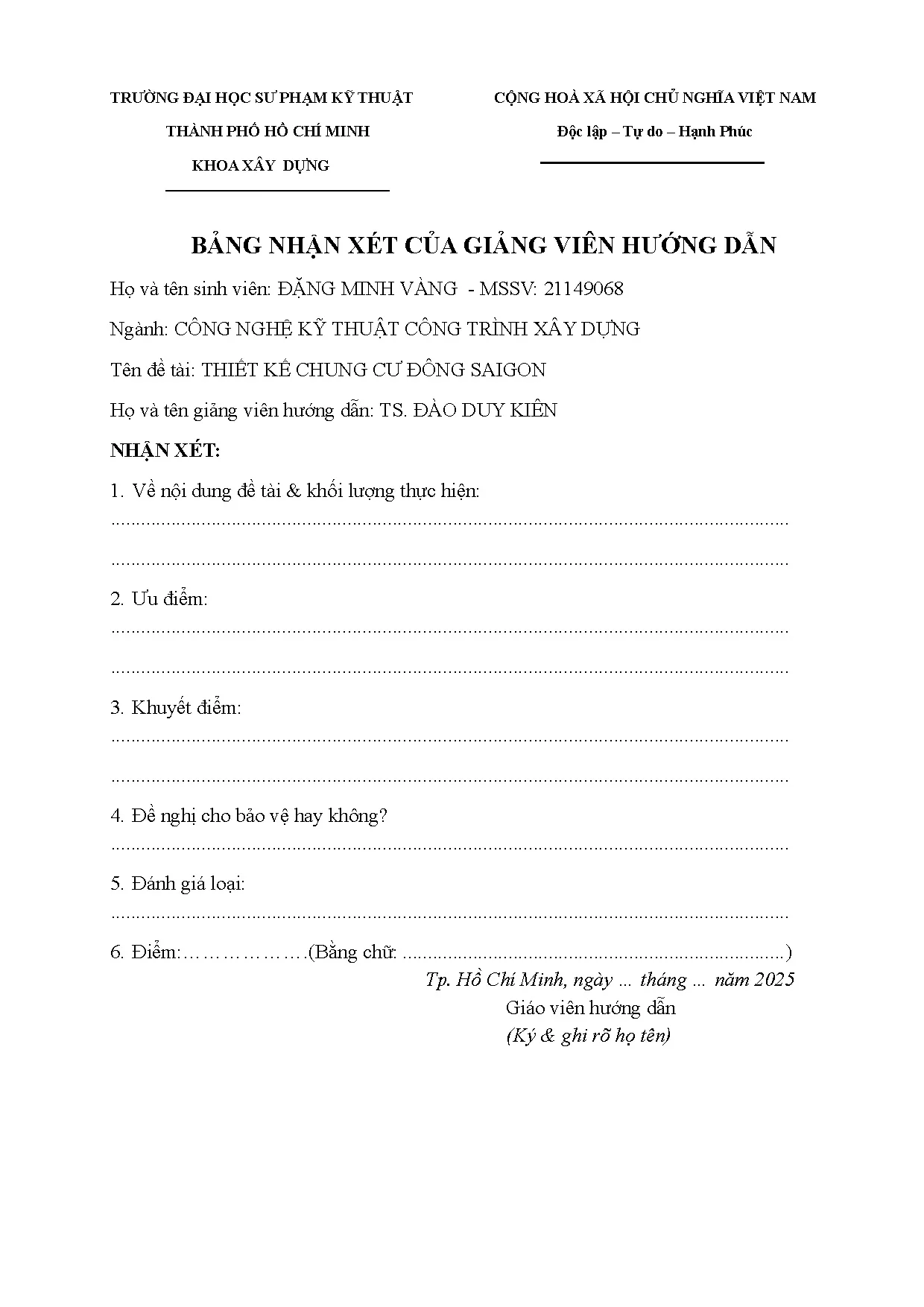 Đồ án tốt nghiệp - Chung cư Đông Saigon - Trang 3