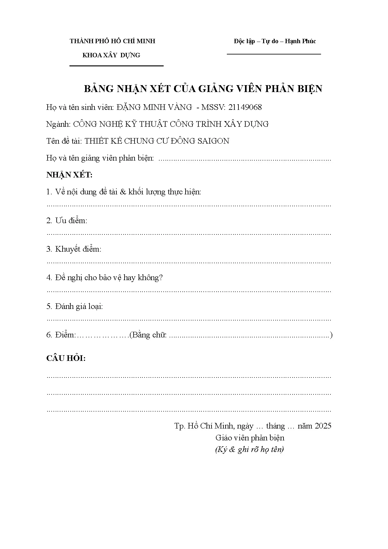 Đồ án tốt nghiệp - Chung cư Đông Saigon - Trang 4