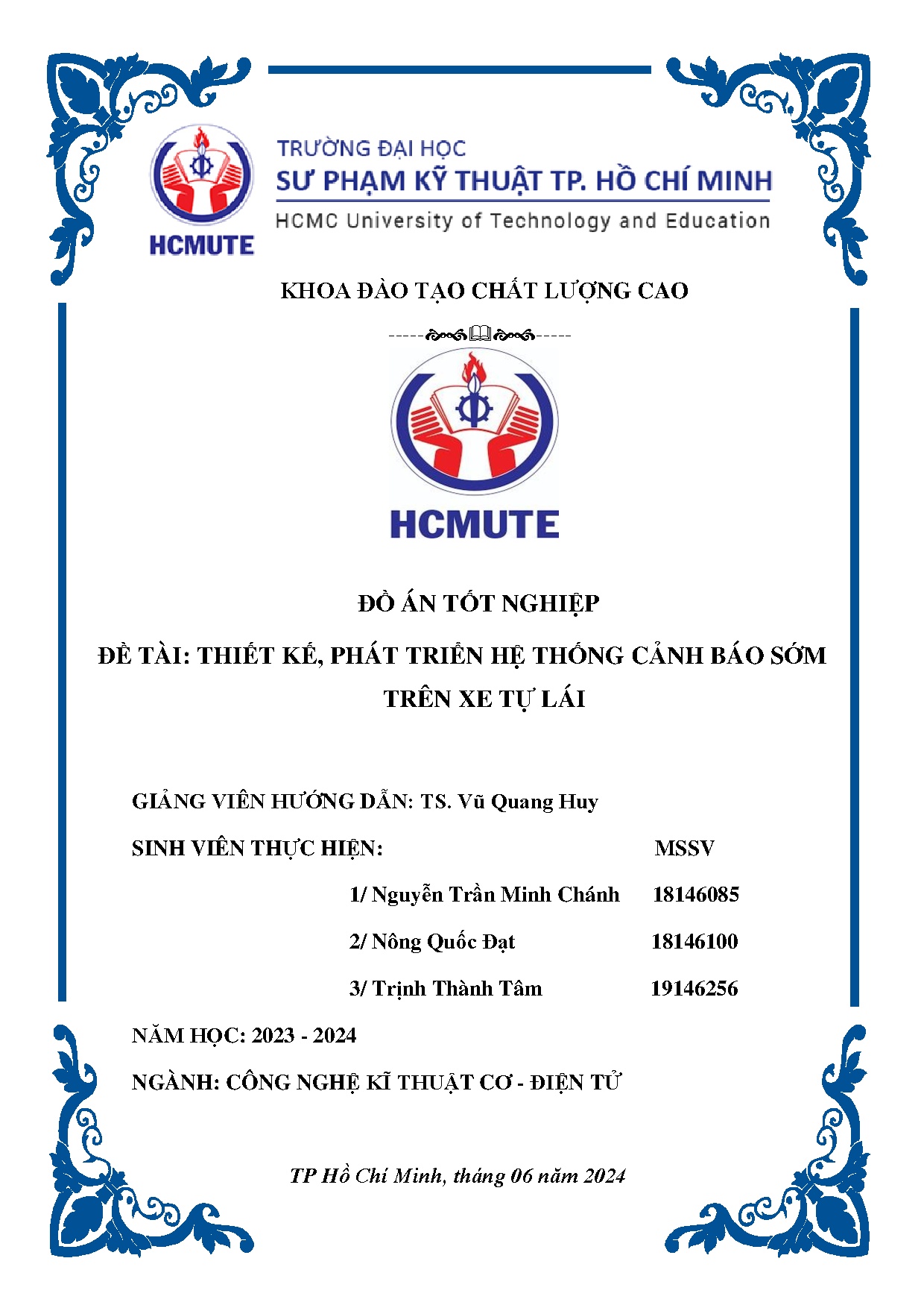 Đồ án tốt nghiệp - Thiết kế, phát triển hệ thống cảnh báo sớm trên xe tự lái