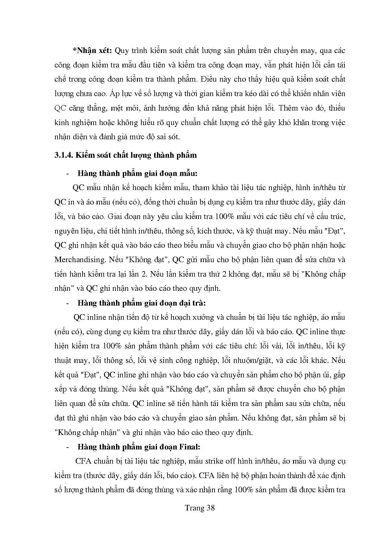 Đồ án tốt nghiệp - Phân tích thực trạng và đề xuất giải pháp kiểm soát chất lượng mã hàng OTCTTU - Trang 49