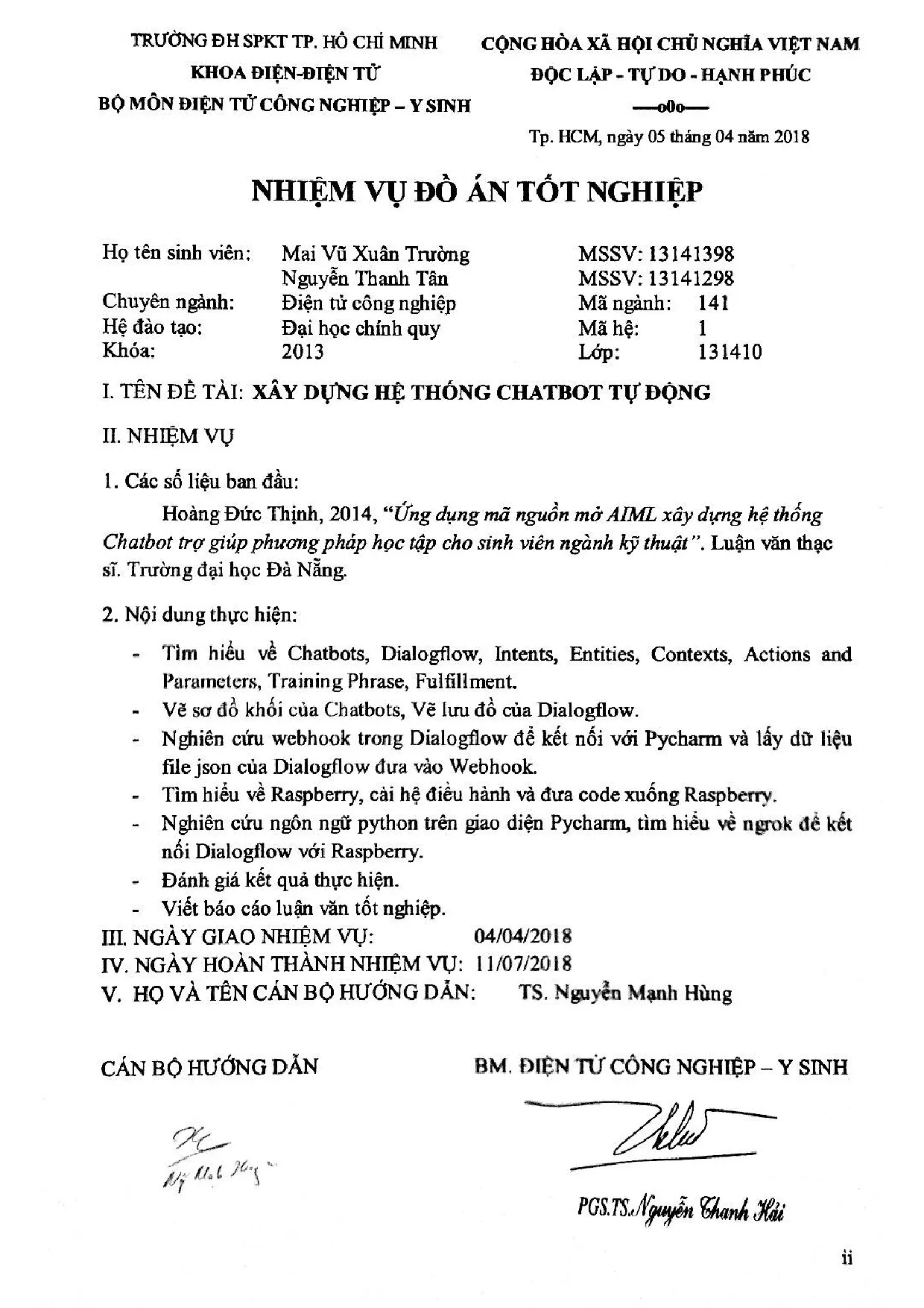 Đồ án tốt nghiệp - Xây dựng hệ thống Chatbot tự động - Trang 2
