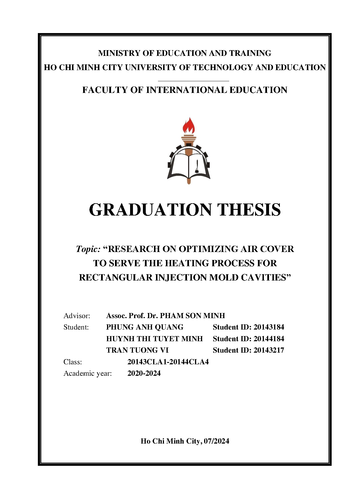 Đồ án tốt nghiệp - Research on optimizing air cover to serve the heating process for rectangular IMC