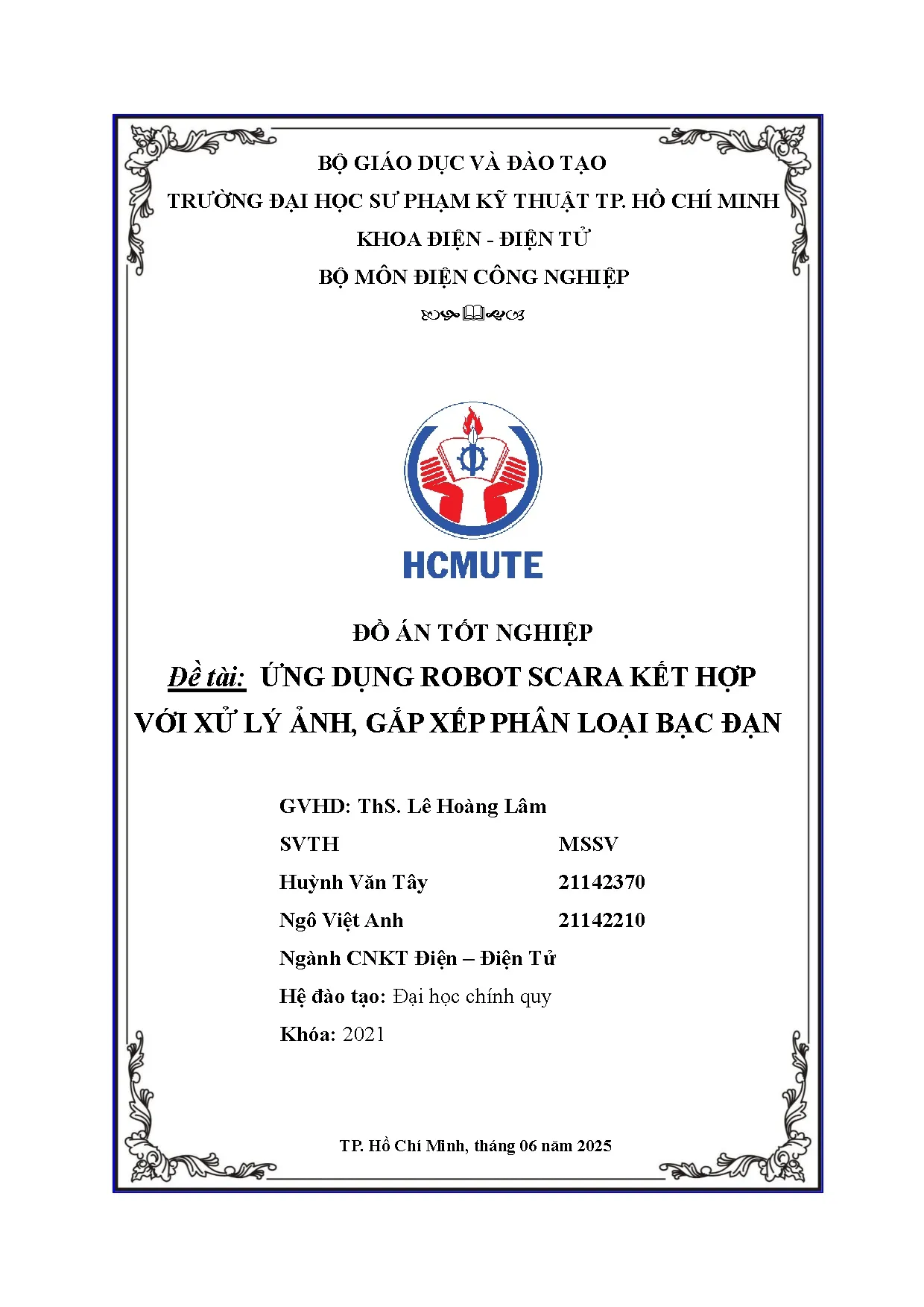 Đồ án tốt nghiệp - Ứng dụng Robot Scara kết hợp với xử lý ảnh, gắp xếp phân loại bạc đạn - Trang 2