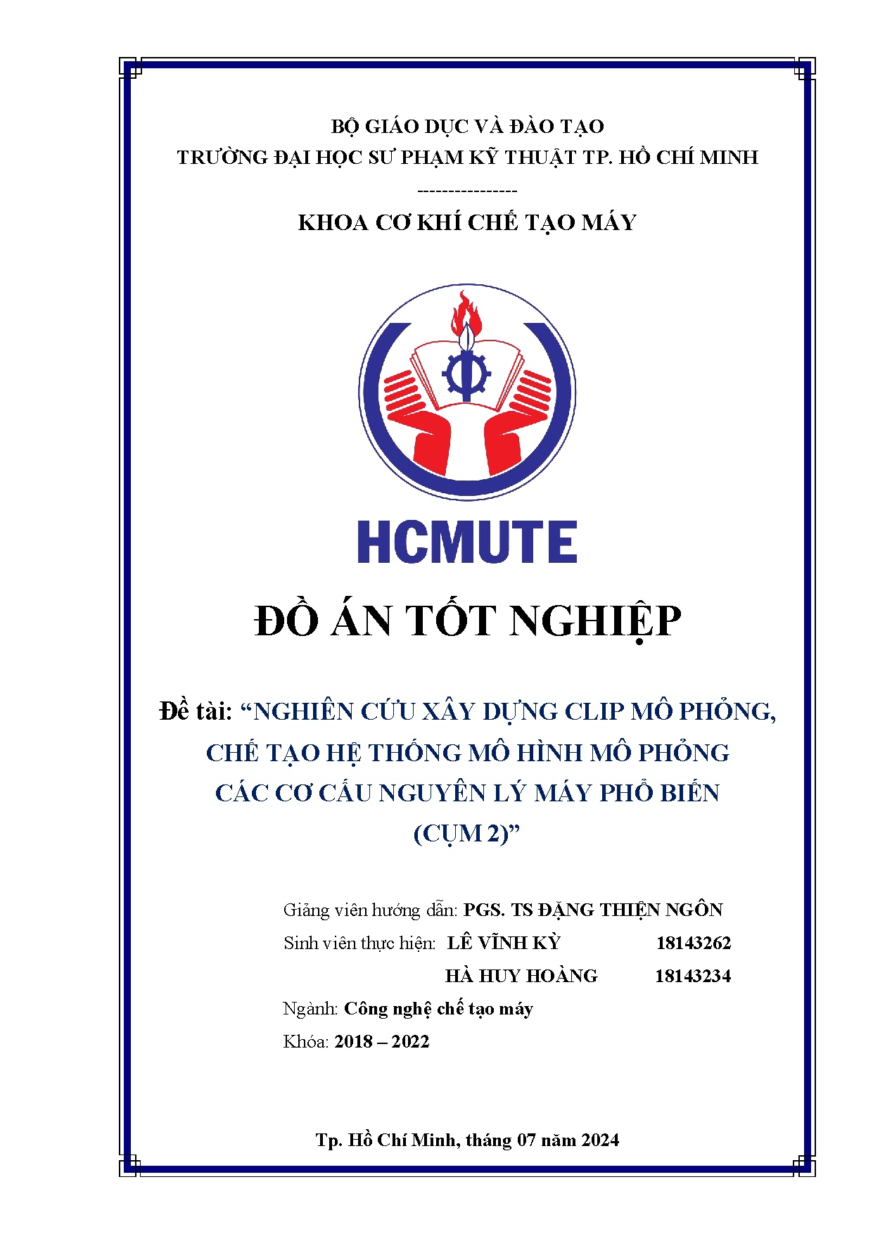 Đồ án tốt nghiệp - Nghiên cứu xây dựng clip mô phỏng, chế tạo hệ thống mô hình mô phỏng CCCNLMPBC 2