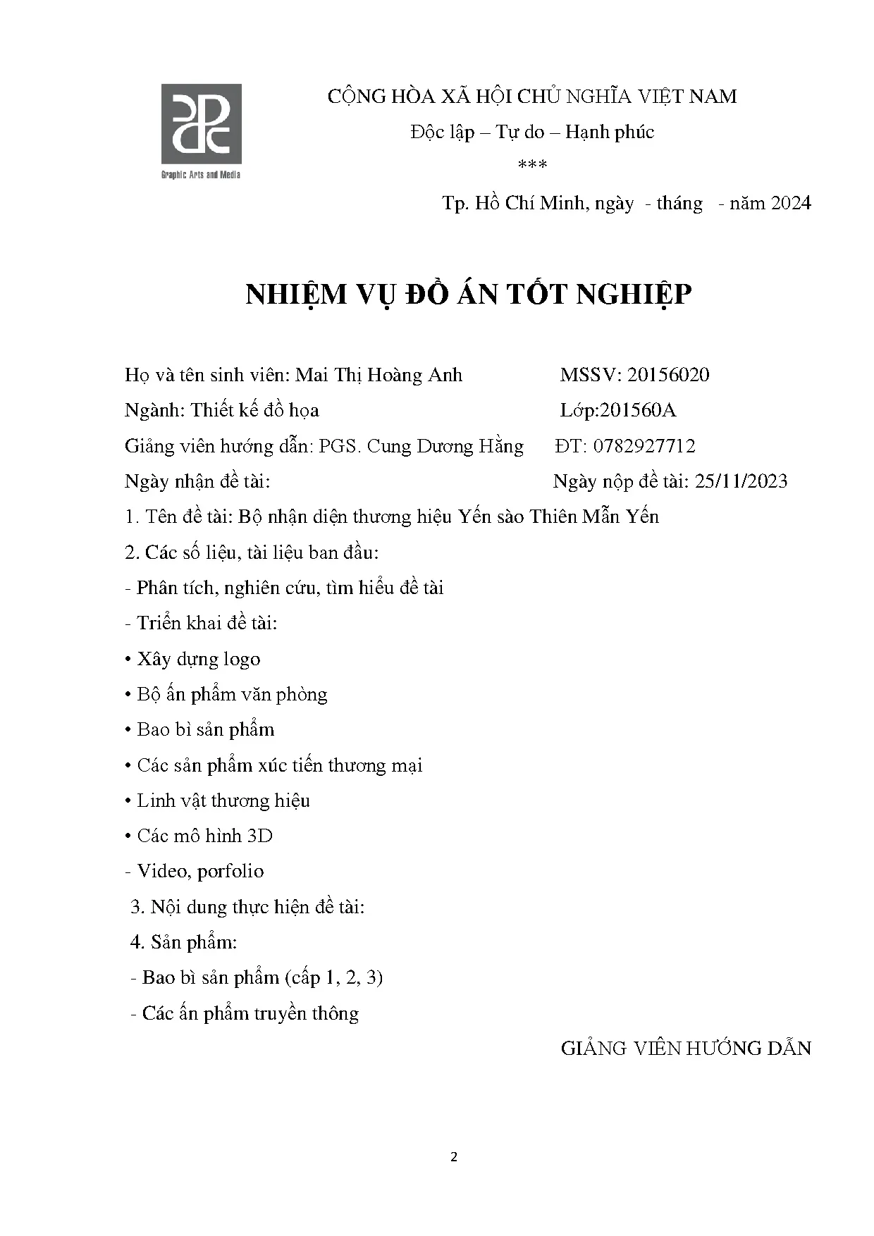 Đồ án tốt nghiệp - Bộ nhận diện thương hiệu Yến sào Thiên Mẫn Yến - Trang 2