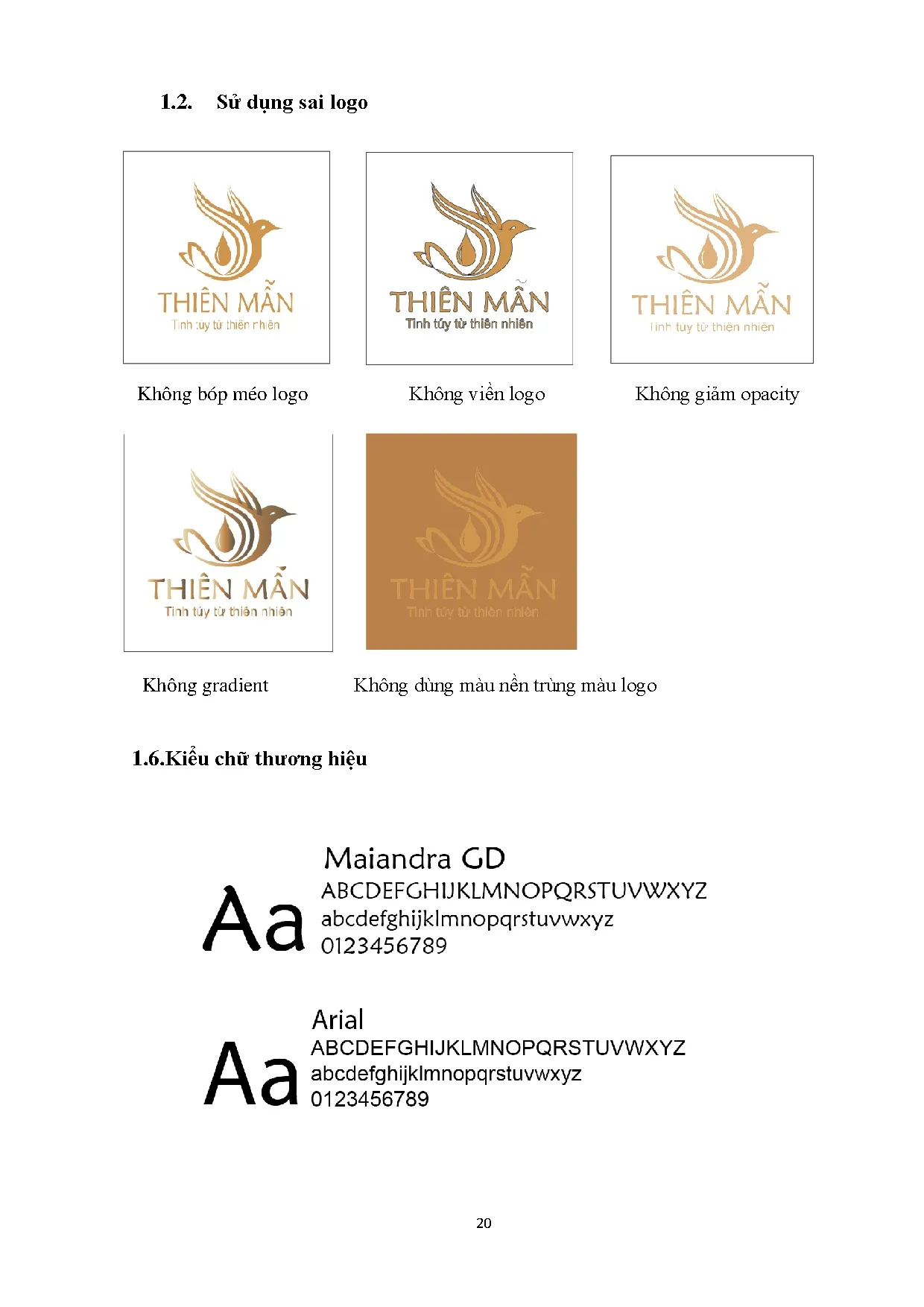 Đồ án tốt nghiệp - Bộ nhận diện thương hiệu Yến sào Thiên Mẫn Yến - Trang 20