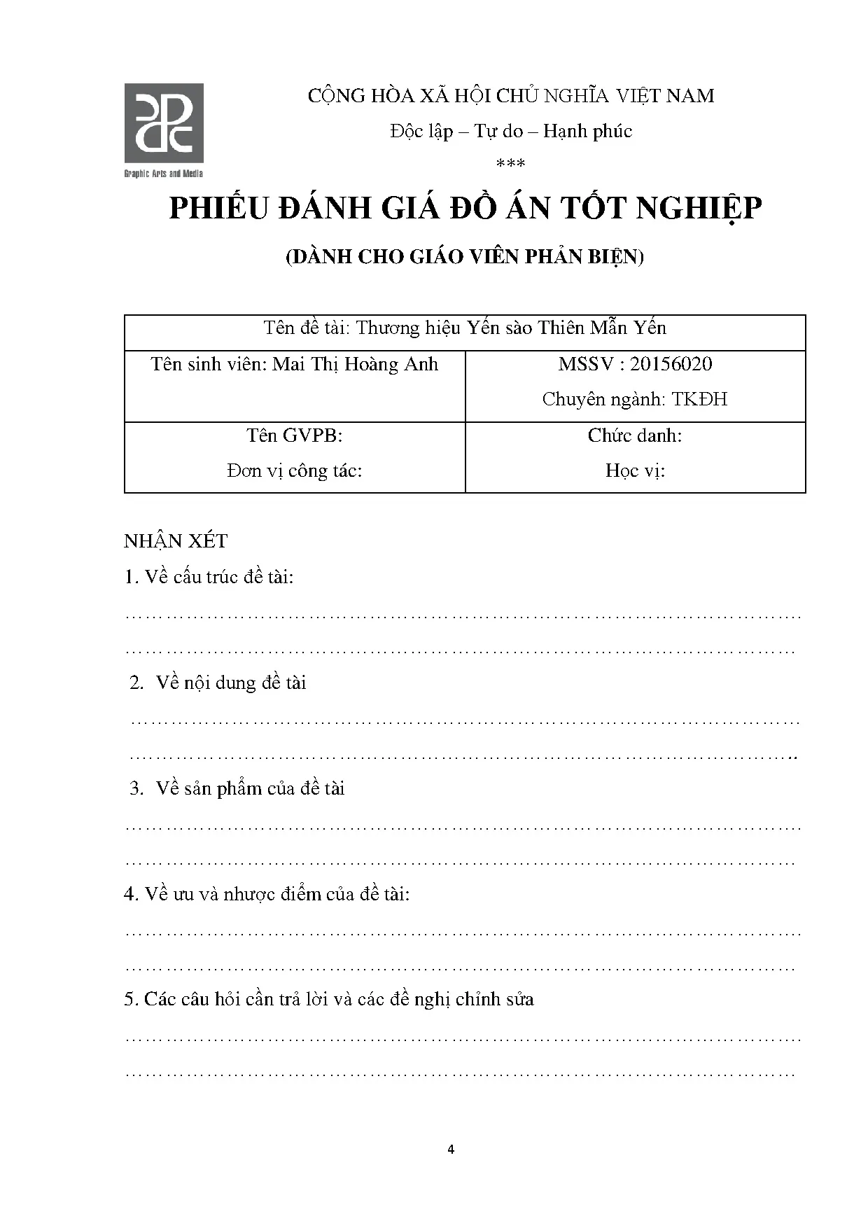 Đồ án tốt nghiệp - Bộ nhận diện thương hiệu Yến sào Thiên Mẫn Yến - Trang 4