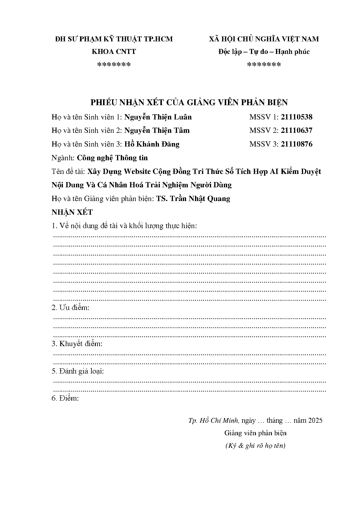 Đồ án tốt nghiệp - Xây dựng website cộng đồng tri thức số tích hợp AI kiểm duyệt nội dụng và CNHTNND - Trang 4