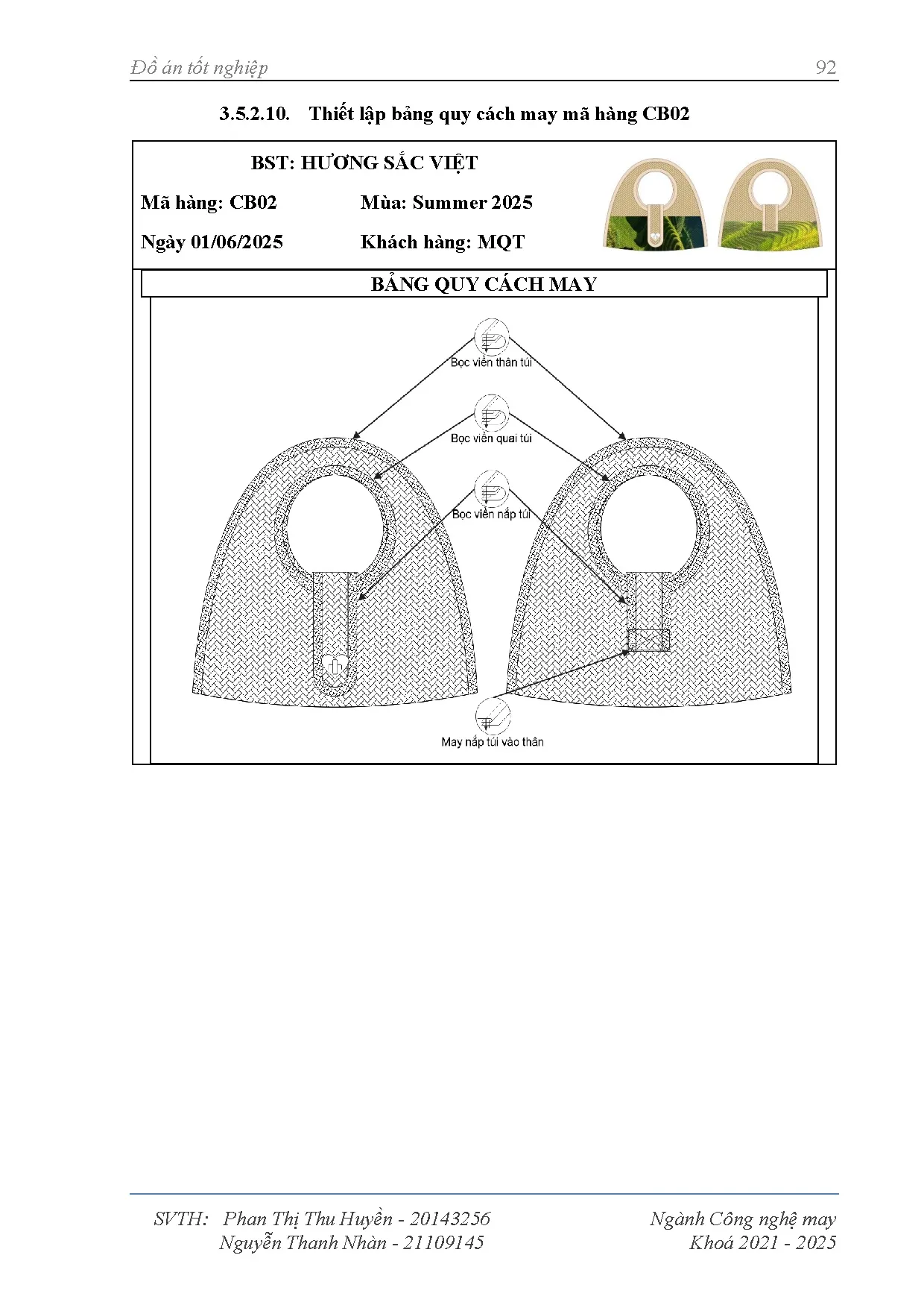Đồ án tốt nghiệp - Thiết kế túi xách thời trang từ vật liệu cỏ bàng - Trang 114
