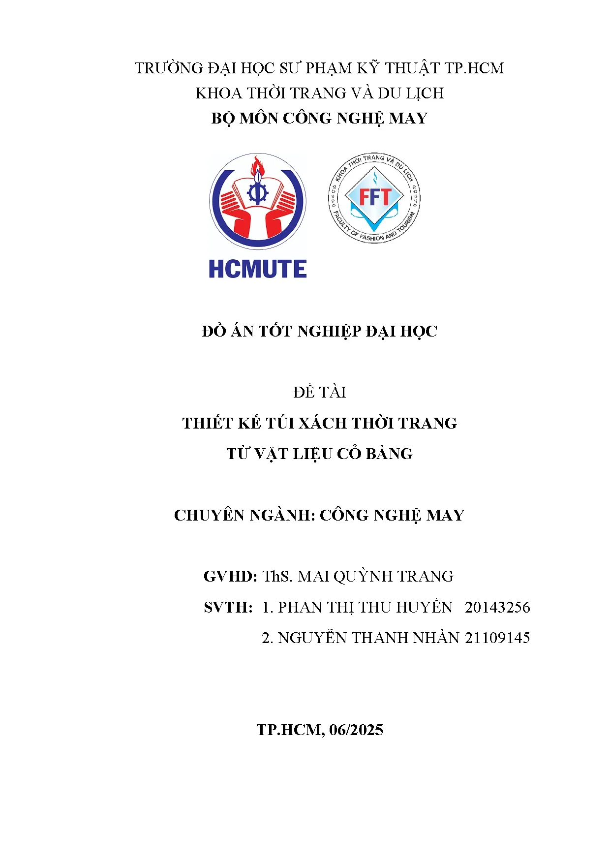 Đồ án tốt nghiệp - Thiết kế túi xách thời trang từ vật liệu cỏ bàng - Trang 2