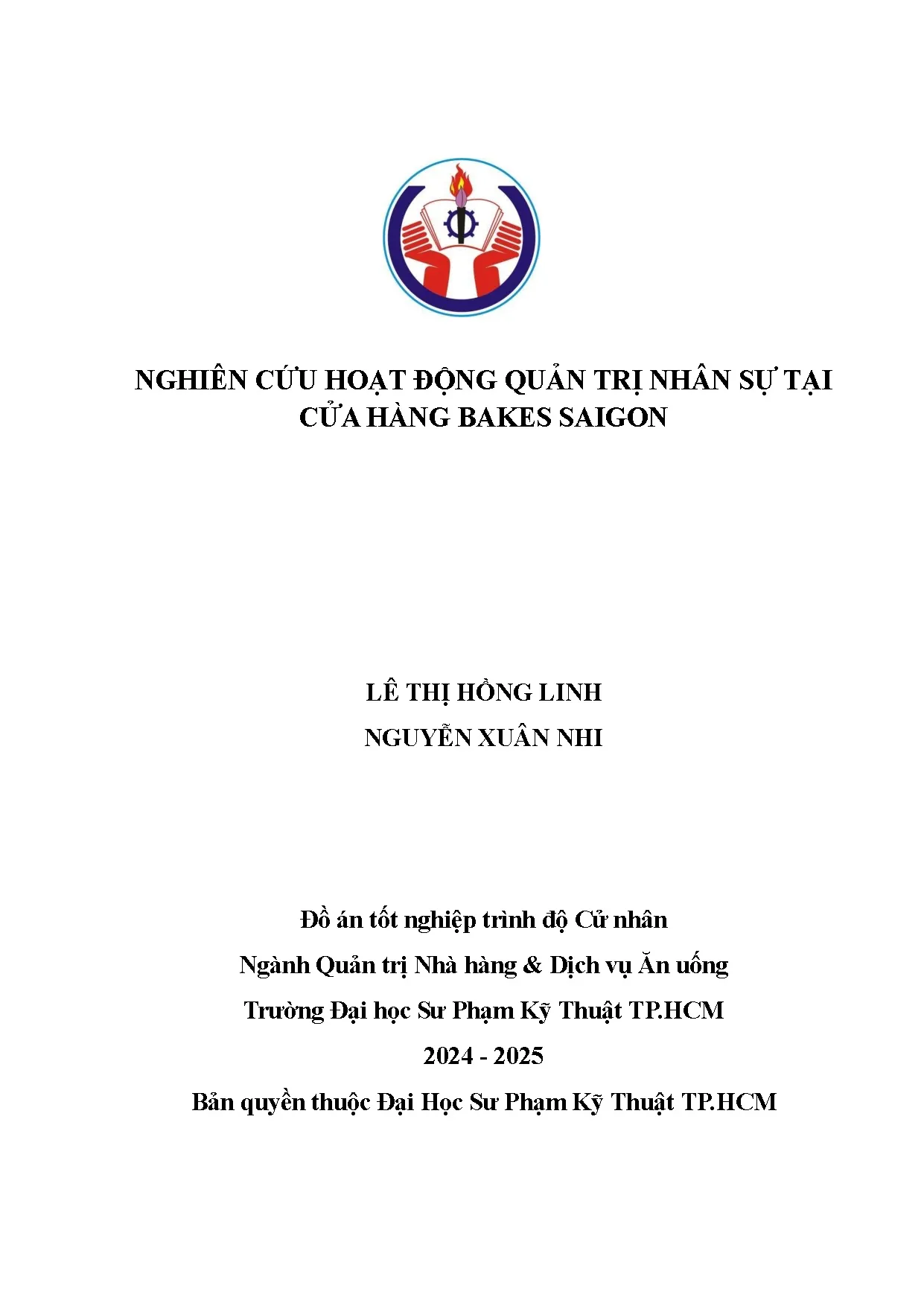 Đồ án tốt nghiệp - Nghiên cứu hoạt động quản trị nhân sự tại cửa hàng Bakes Saigon - Trang 2