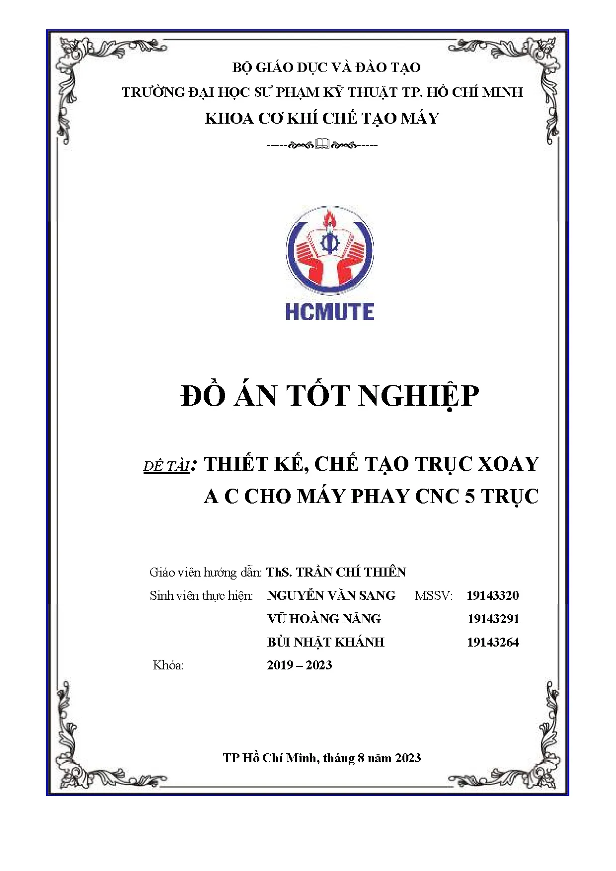 Đồ án tốt nghiệp - Thiết kế chế tạo trục xoay AC cho máy phay CNC 5 trục