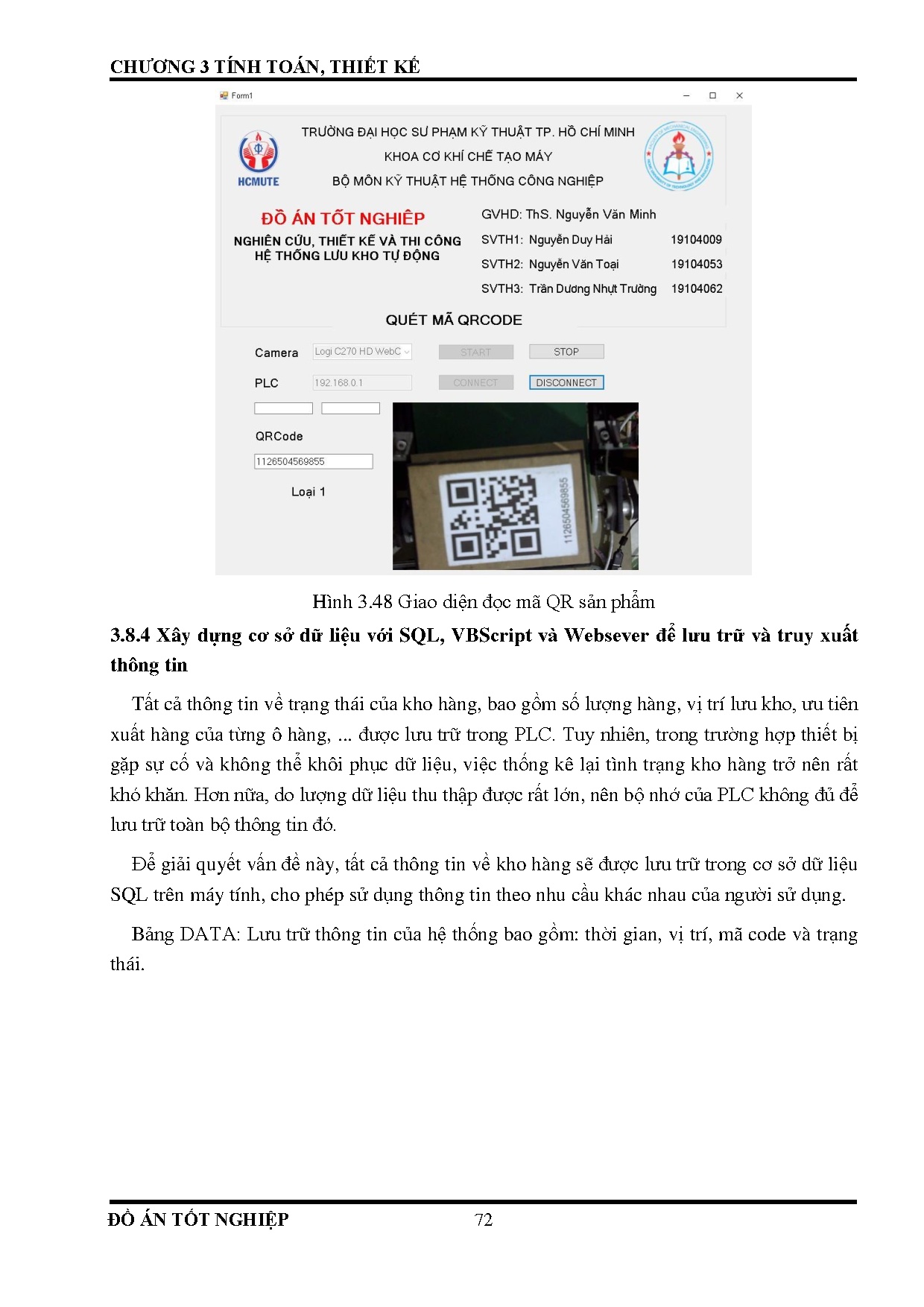 Đồ án tốt nghiệp - Nghiên cứu, thiết kế và thi công hệ thống lưu kho tự động - Trang 87