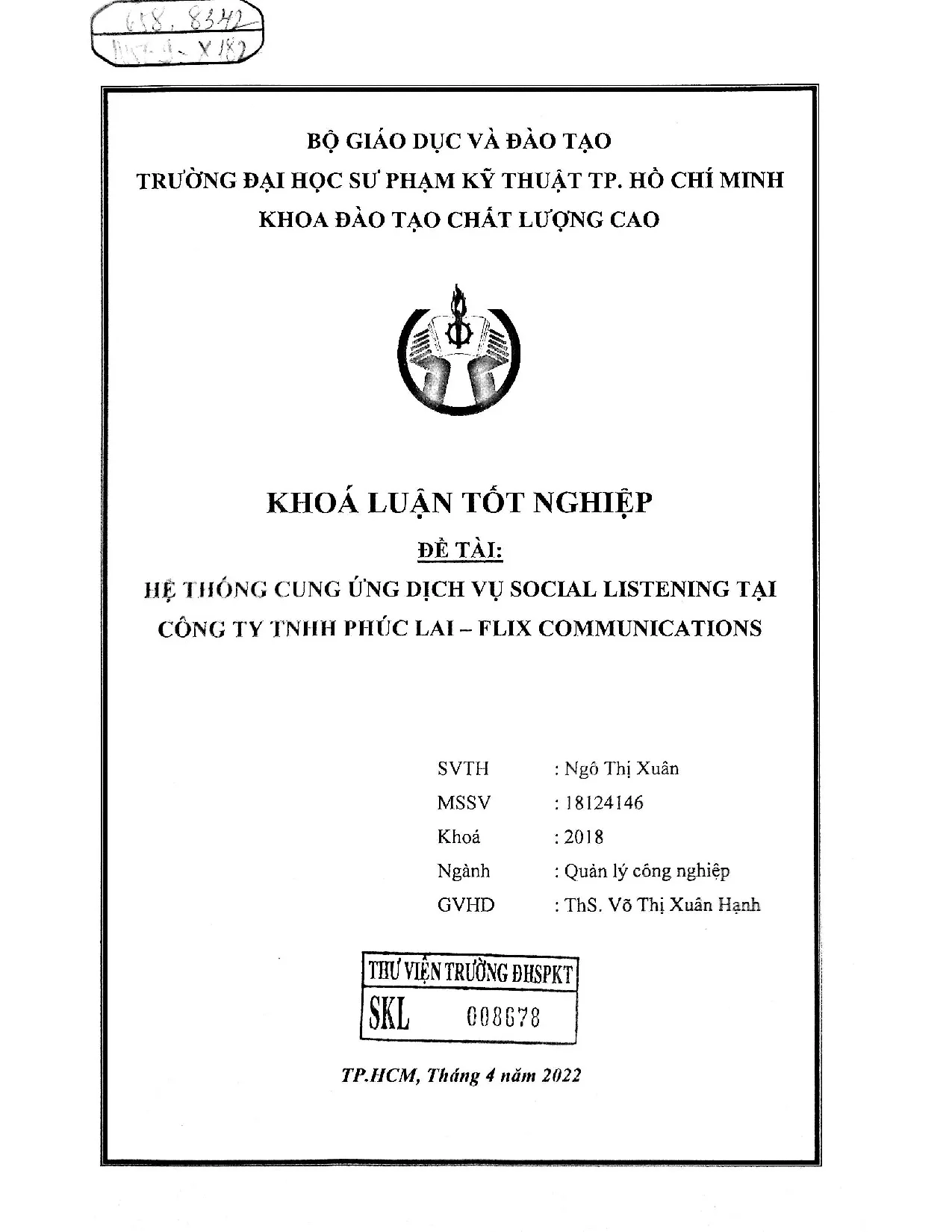 Đồ án tốt nghiệp - Hệ thống cung ứng dịch vụ social listening tại công ty TNHH Phúc Lai - Flix C