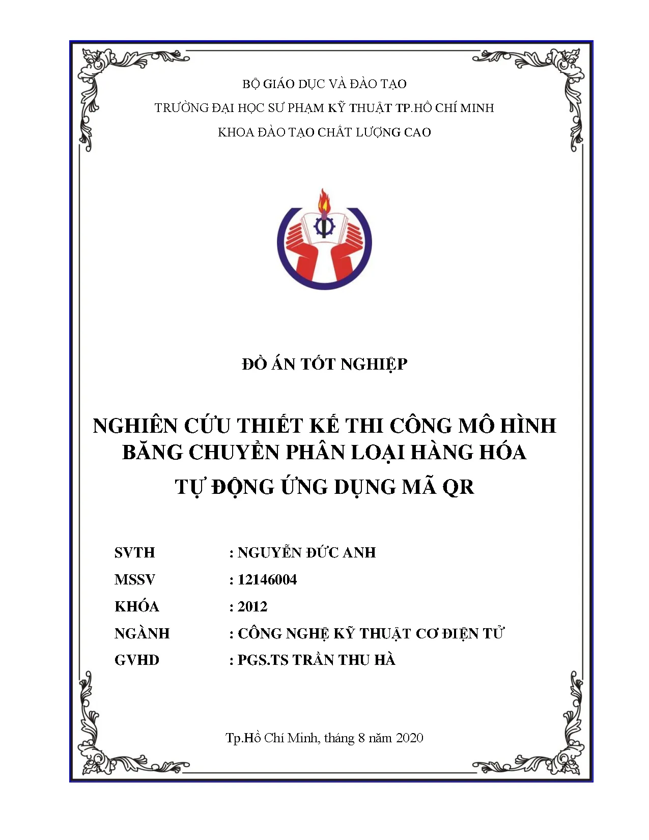 Đồ án tốt nghiệp - Nghiên cứu thiết kế thi công mô hình băng chuyền phân loại hàng hóa tự động ỨDMQ