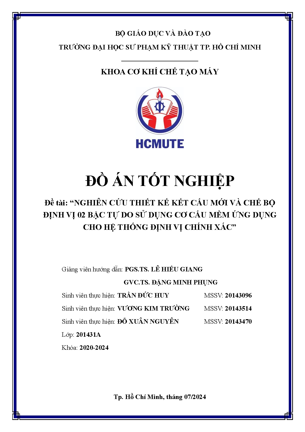 Đồ án tốt nghiệp - Nghiên cứu thiết kế kết cấu mới và chế bộ định vị 02 bậc tự do sử DCCMỨDCHTĐVCX