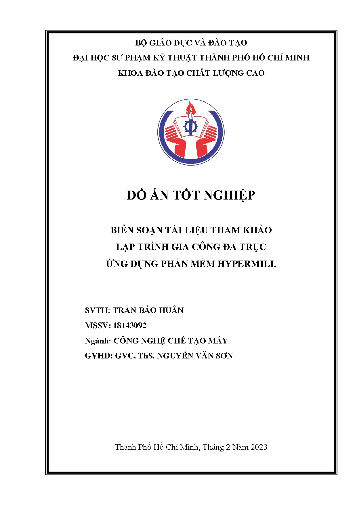 Đồ án tốt nghiệp - Biên soạn tài liệu tham khảo lập trình gia công đa trục ứng dụng phần mềm H