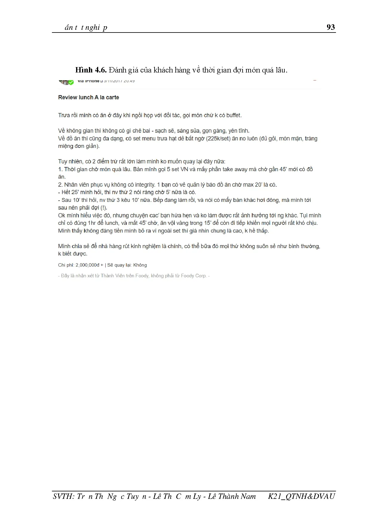 Đồ án tốt nghiệp - Nâng cao hiệu quả kinh doanh nhà hàng của khách sạn ISTXHCĐSTHCTCSHTCN - Trang 110