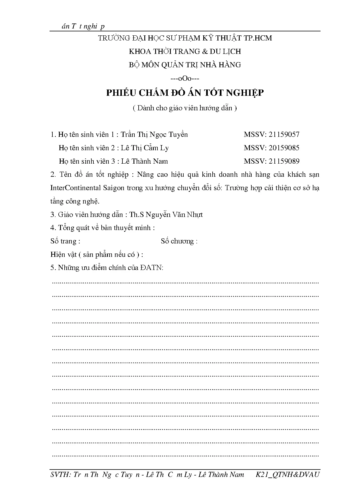 Đồ án tốt nghiệp - Nâng cao hiệu quả kinh doanh nhà hàng của khách sạn ISTXHCĐSTHCTCSHTCN - Trang 4