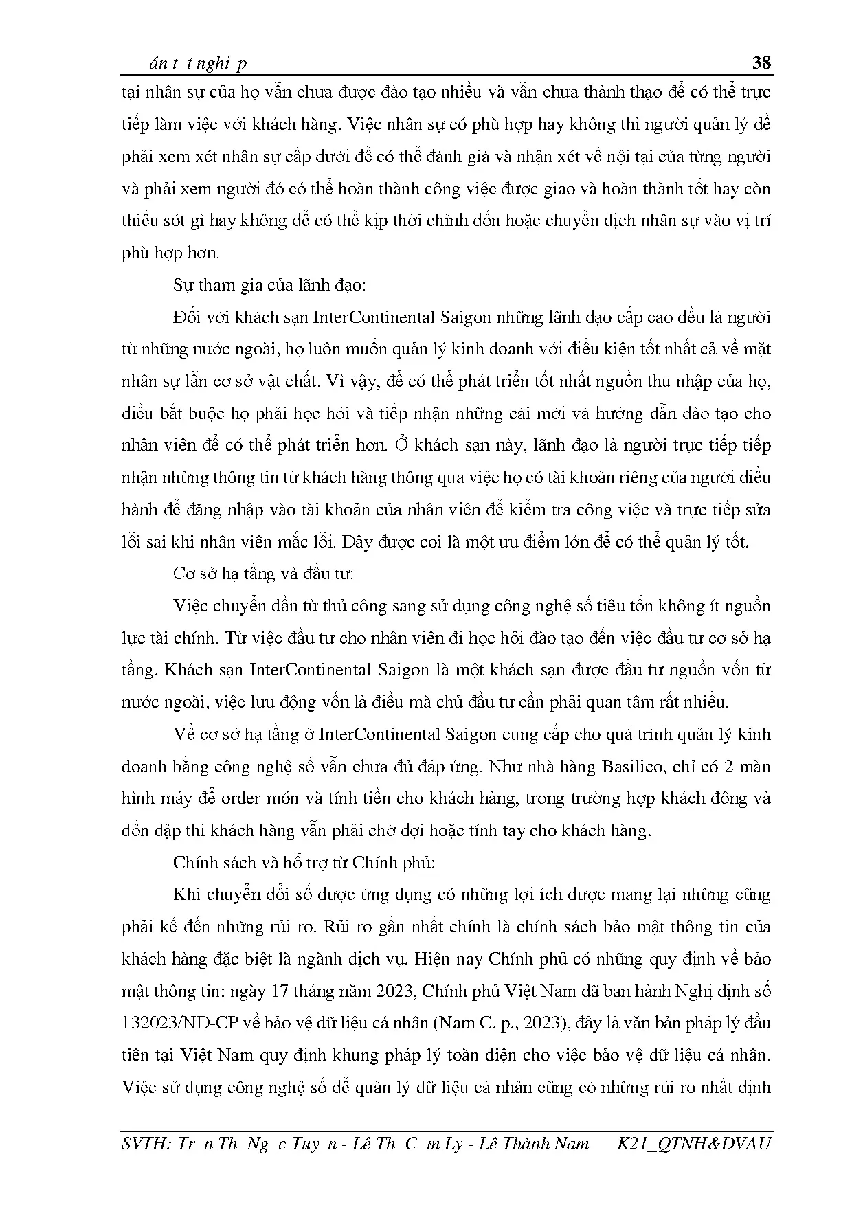 Đồ án tốt nghiệp - Nâng cao hiệu quả kinh doanh nhà hàng của khách sạn ISTXHCĐSTHCTCSHTCN - Trang 55