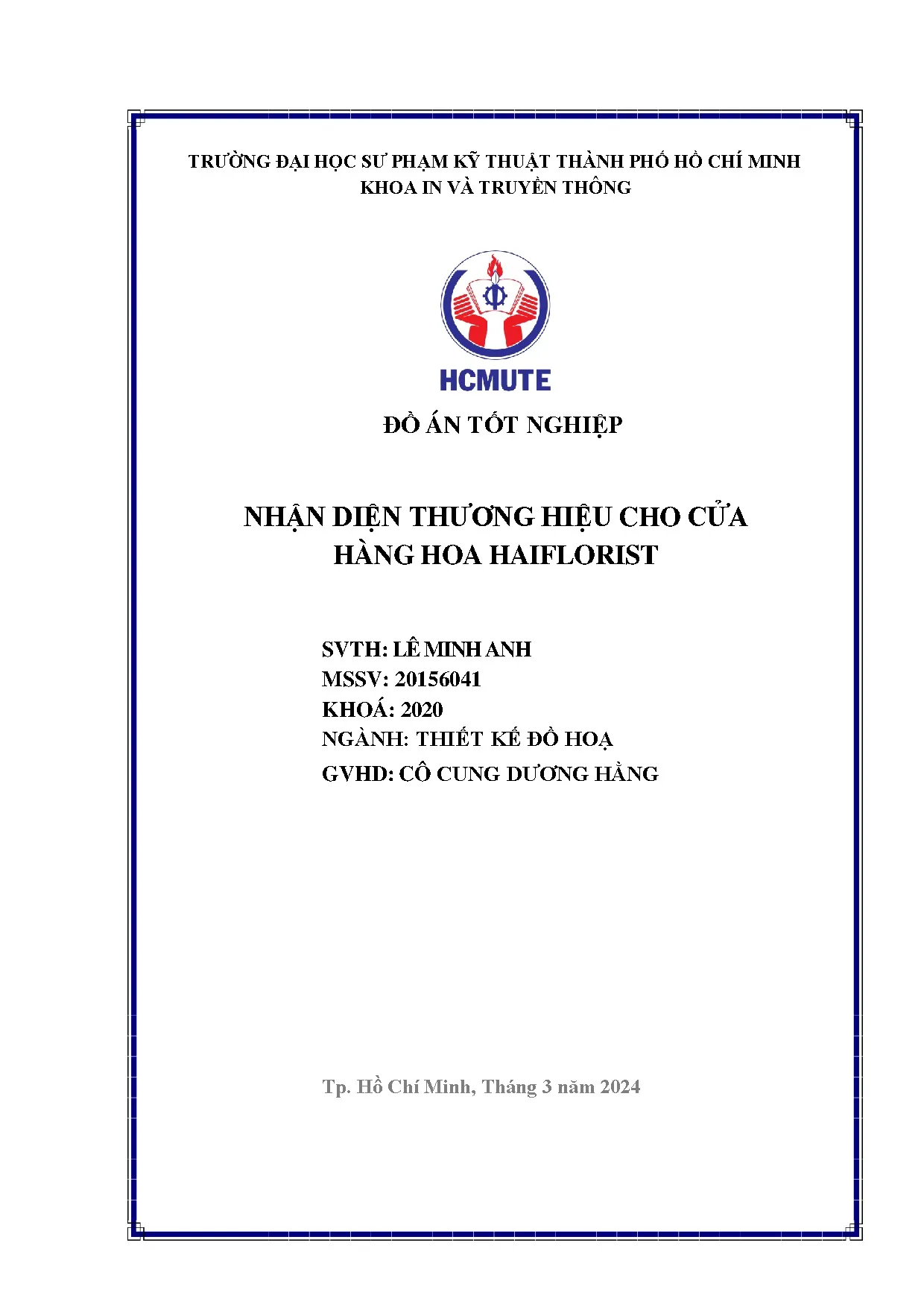 Đồ án tốt nghiệp - Nhận diện thương hiệu cho cửa hàng hoa HaiFlorist