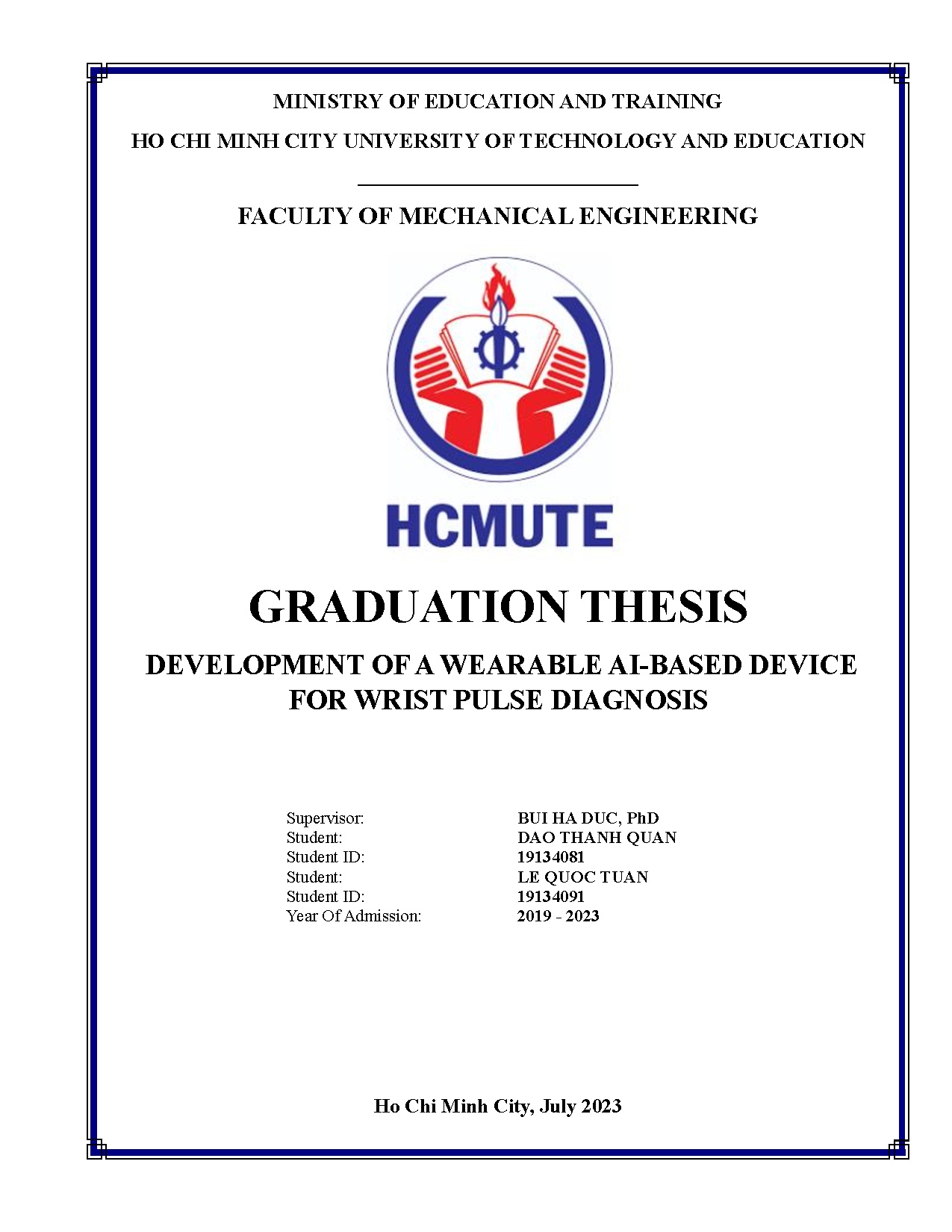 Đồ án tốt nghiệp - Development Of A Wearable AI-Based Device for Wrist Pulse Diagnosis