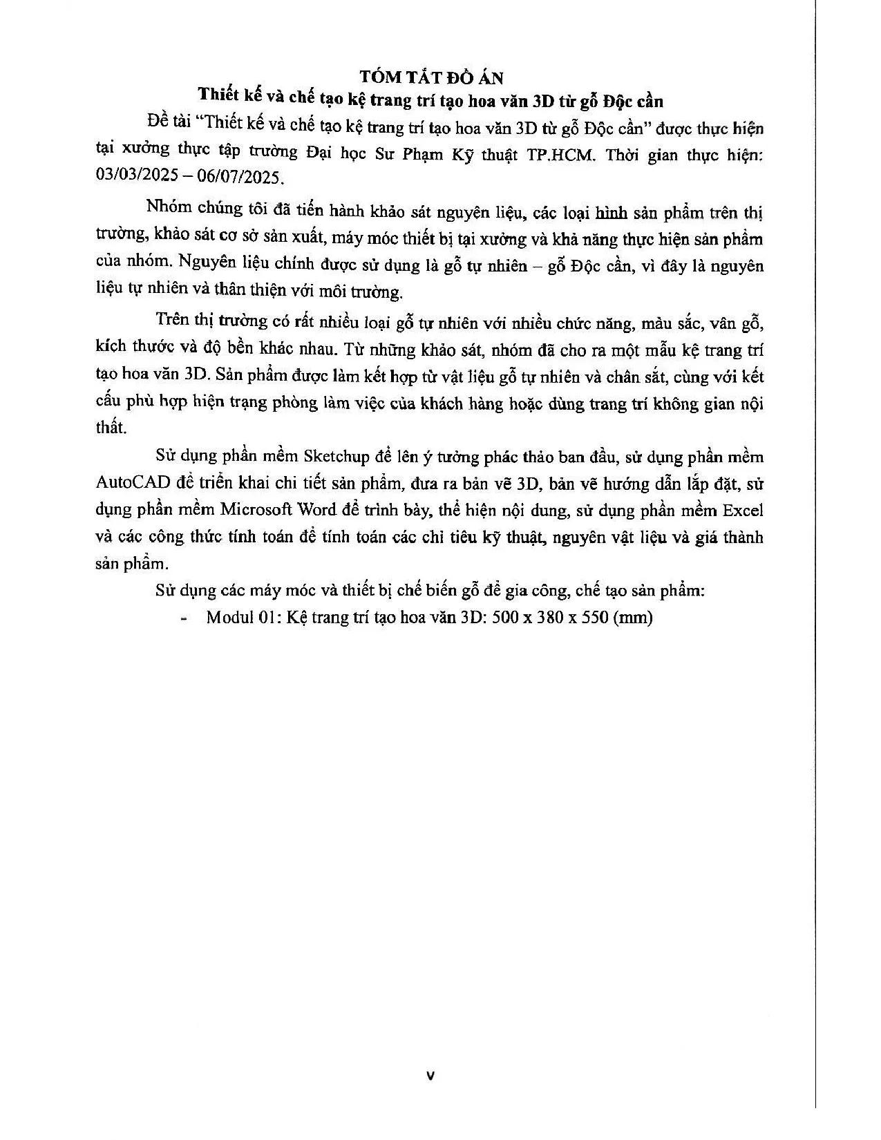 Đồ án tốt nghiệp - Thiết kế và chế tạo kệ trang trí tạo hoa văn 3D từ gỗ Độc Cần - Trang 4