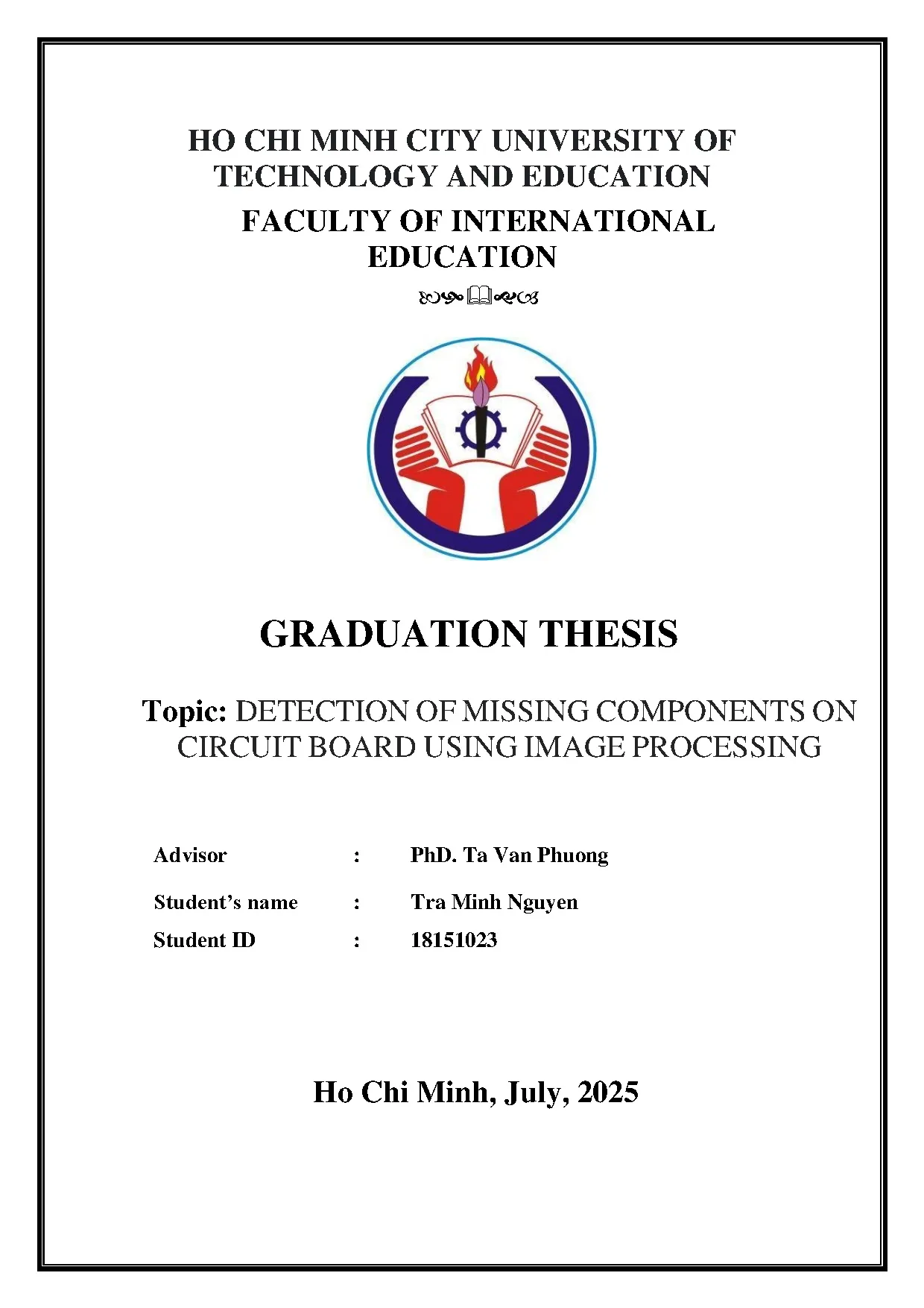 Đồ án tốt nghiệp - Detection of missing components on circuit board using image processing