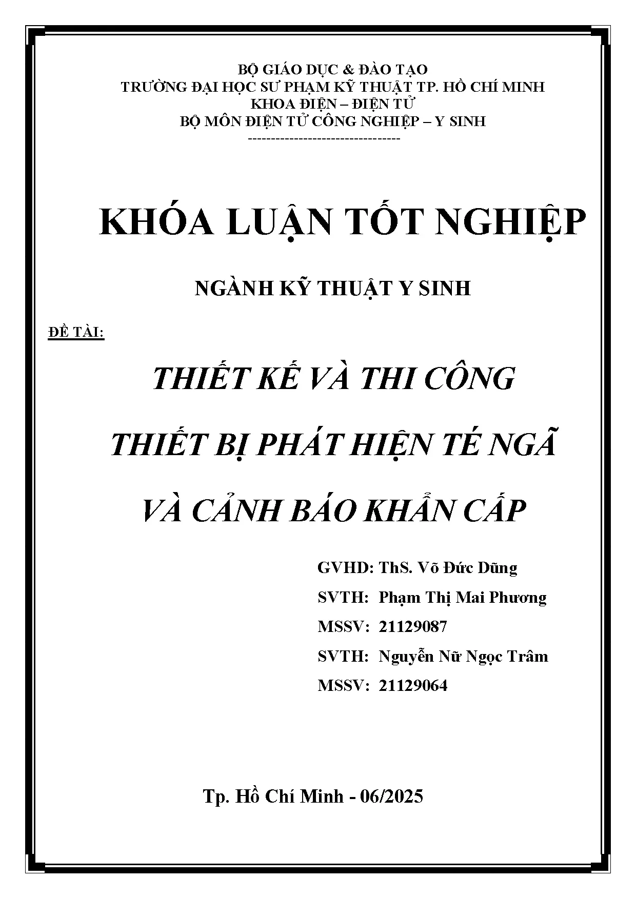 Đồ án tốt nghiệp - Thiết kế và thi công thiết bị phát hiện té ngã và cảnh bảo khẩn cấp - Trang 2
