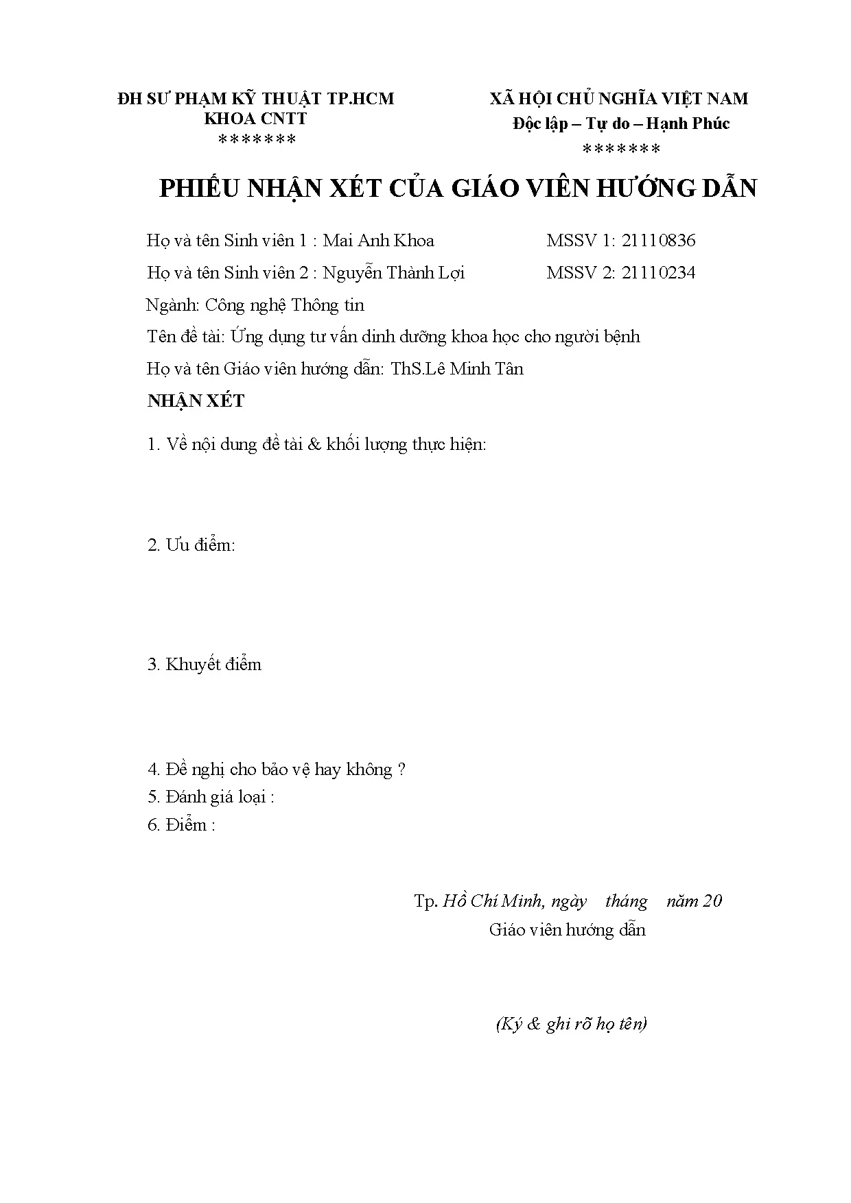 Đồ án tốt nghiệp - Ứng dụng tư vấn dinh dưỡng khoa học cho người bệnh - Trang 2