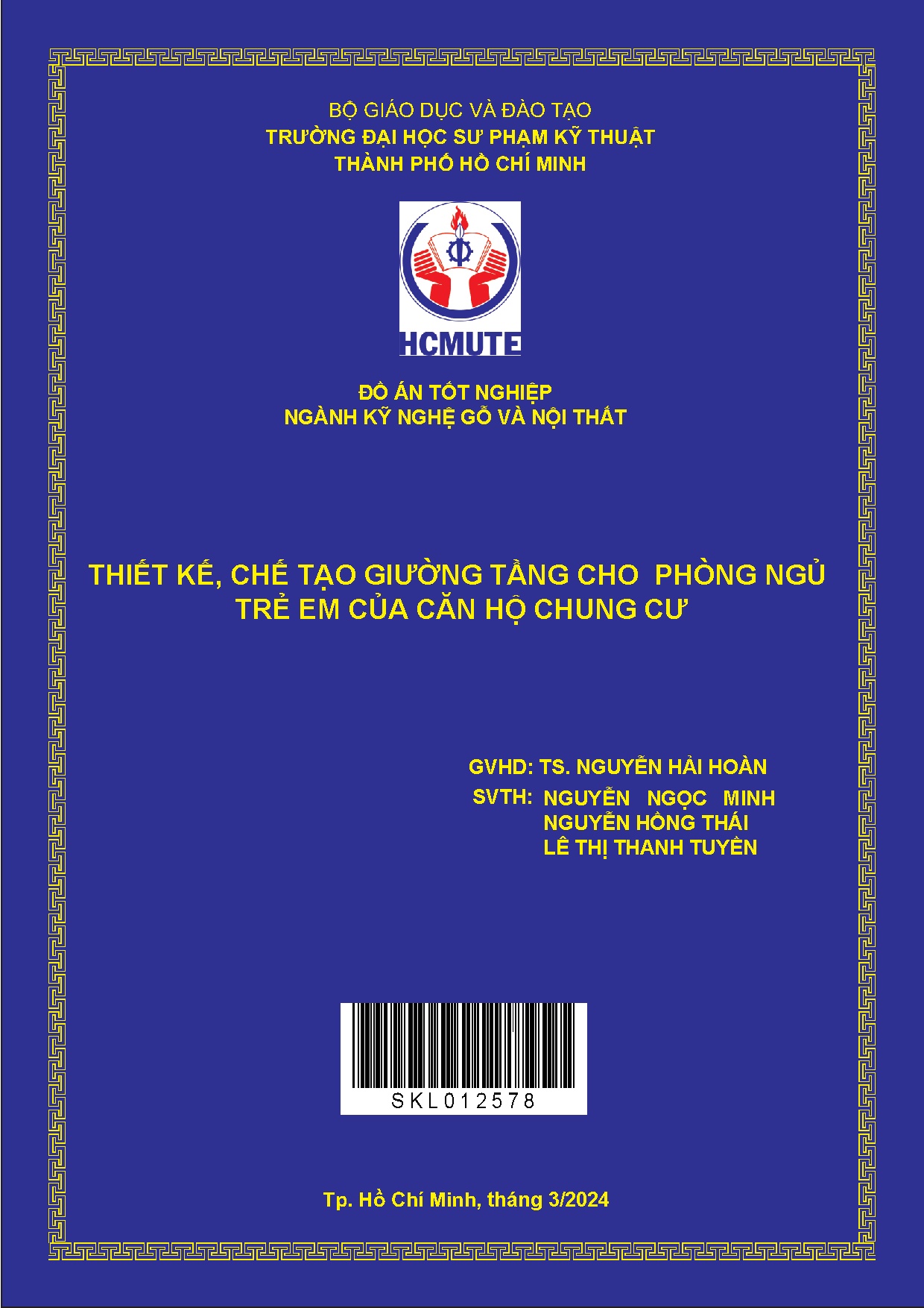 Đồ án tốt nghiệp - Thiết kế, chế tạo giường tầng cho phòng ngủ trẻ em của căn hộ chung cư