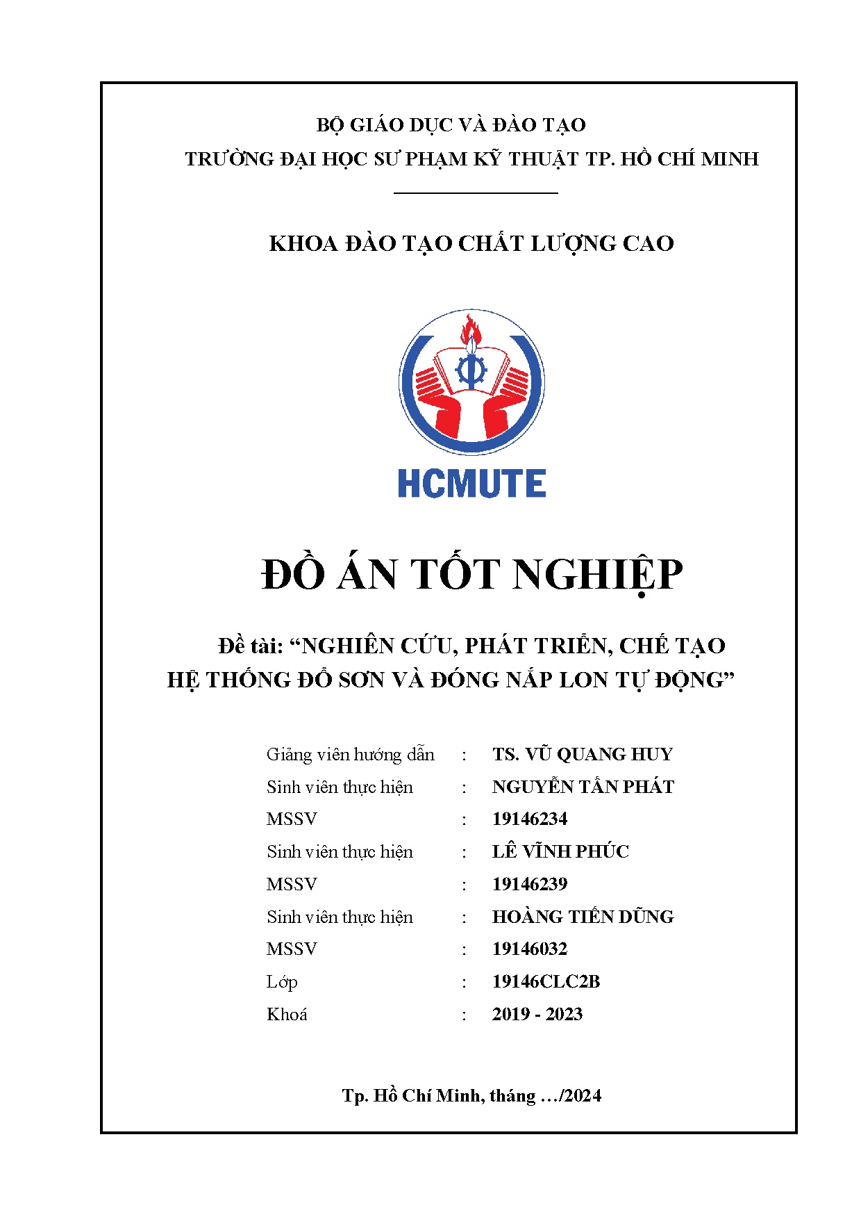 Đồ án tốt nghiệp - Nghiên cứu, phát triển, chế tạo hệ thống đổ sơn và đóng nắp lon tự động