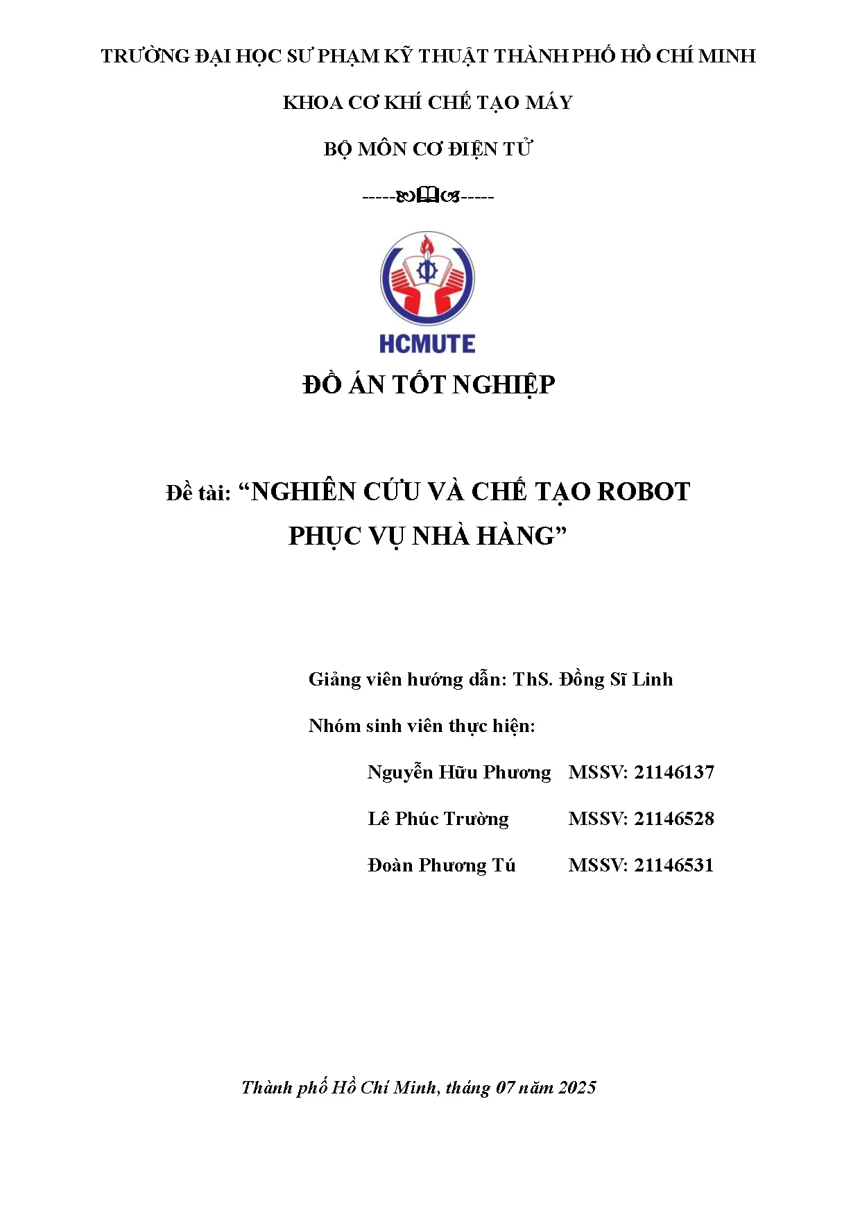 Đồ án tốt nghiệp - Nghiên cứu và chế tạo robot phục vụ nhà hàng - Trang 2