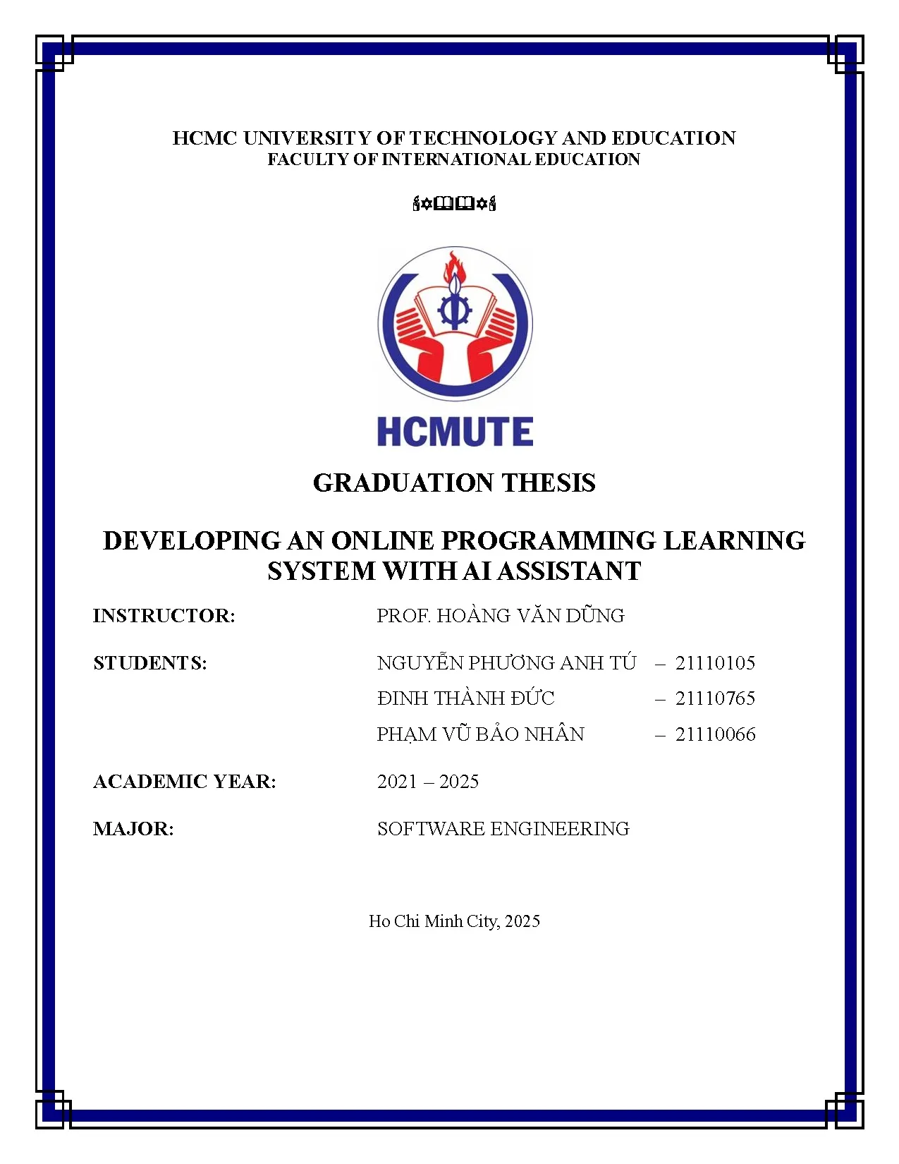 Đồ án tốt nghiệp - Developing an online programing learning system with AI assistant