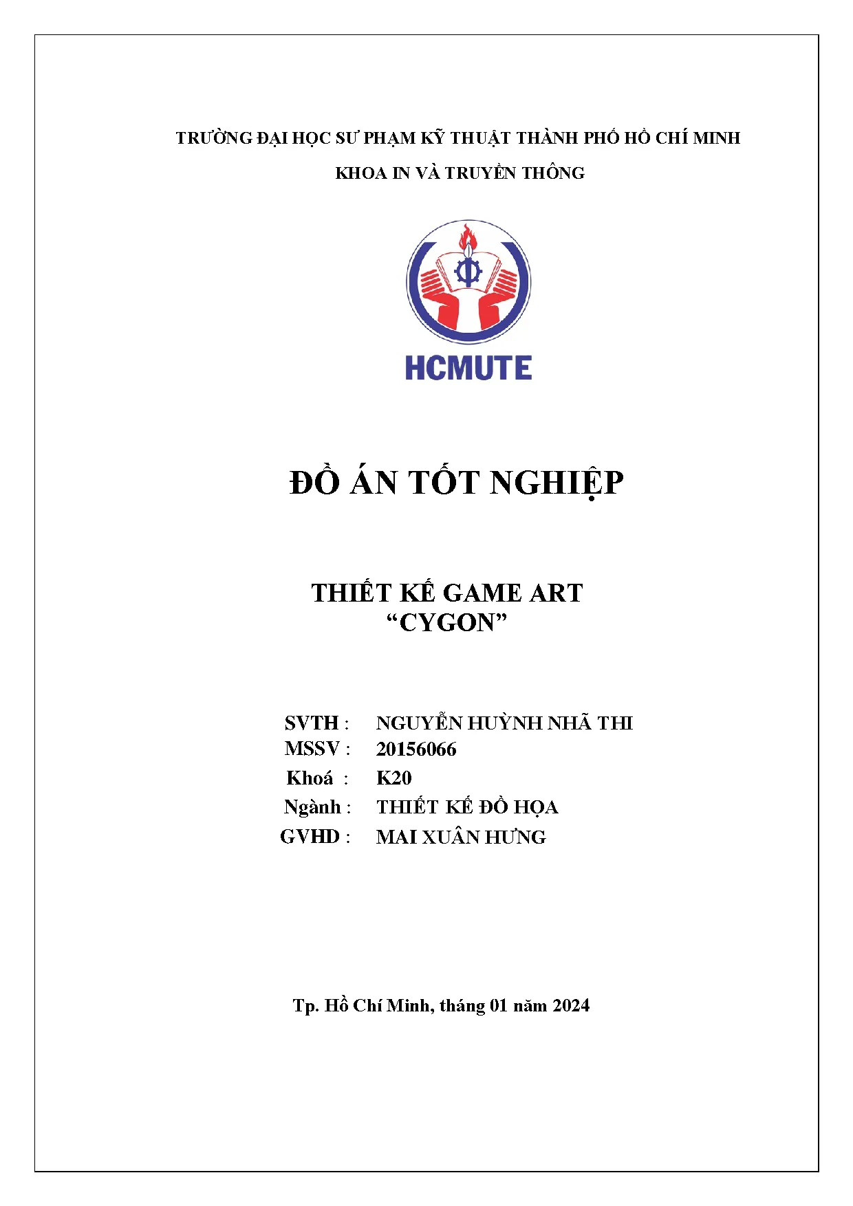 Đồ án tốt nghiệp - Thiết kế game art Cygon