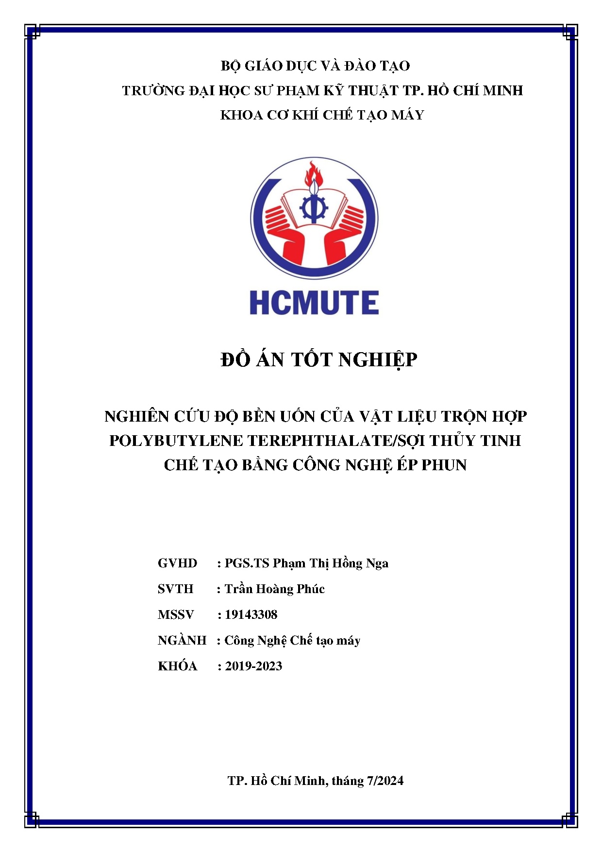 Đồ án tốt nghiệp - Nghiên cứu độ bền uốn của vật liệu trộn hợp Polybutylene TTTCTBCNÉP