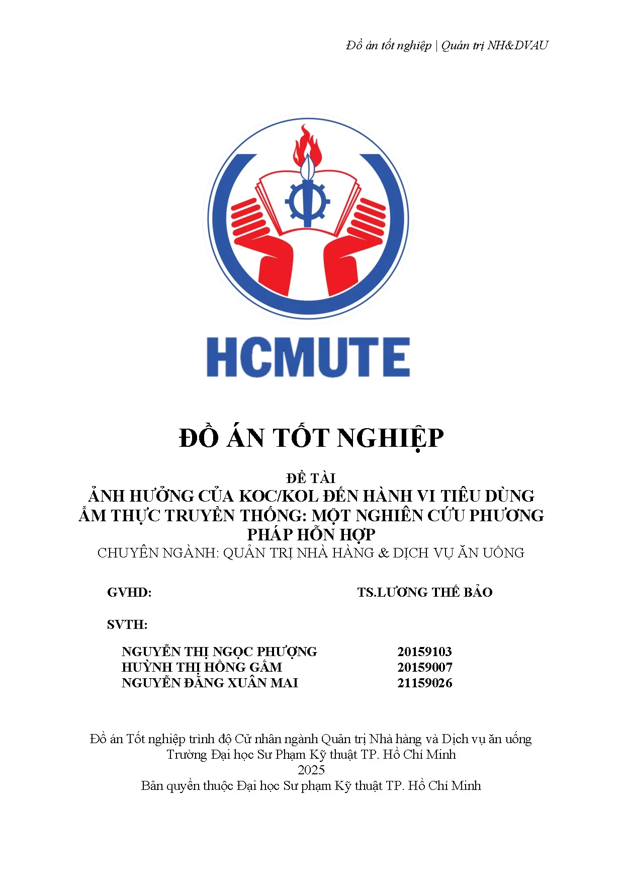 Đồ án tốt nghiệp - Ảnh hưởng của KOC/KOL đến hành vi tiêu dùng ẩm thực truyền thống: một NCPPHH - Trang 2