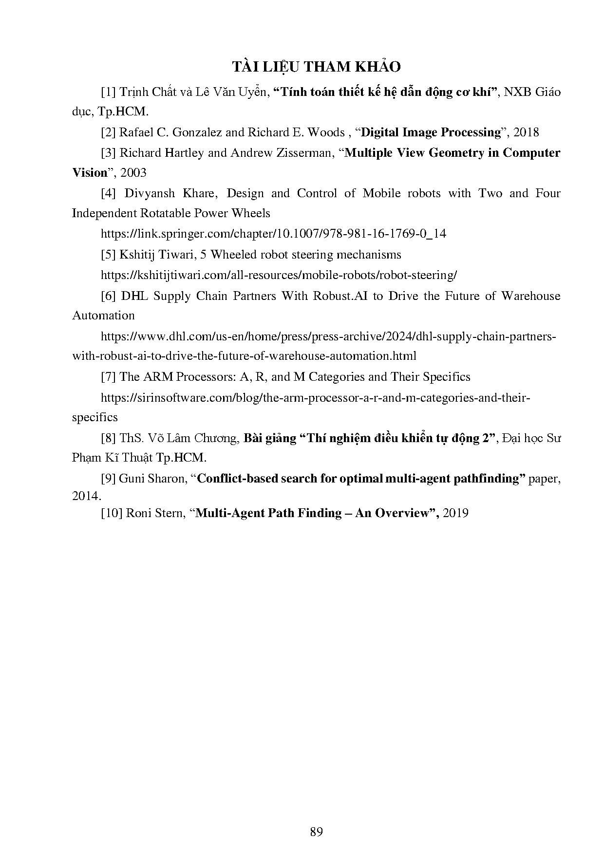 Đồ án tốt nghiệp - Nghiên cứu thuật toán tối ưu hóa quỹ đạo di chuyển cho robot vận chuyển hàng hóa - Trang 106