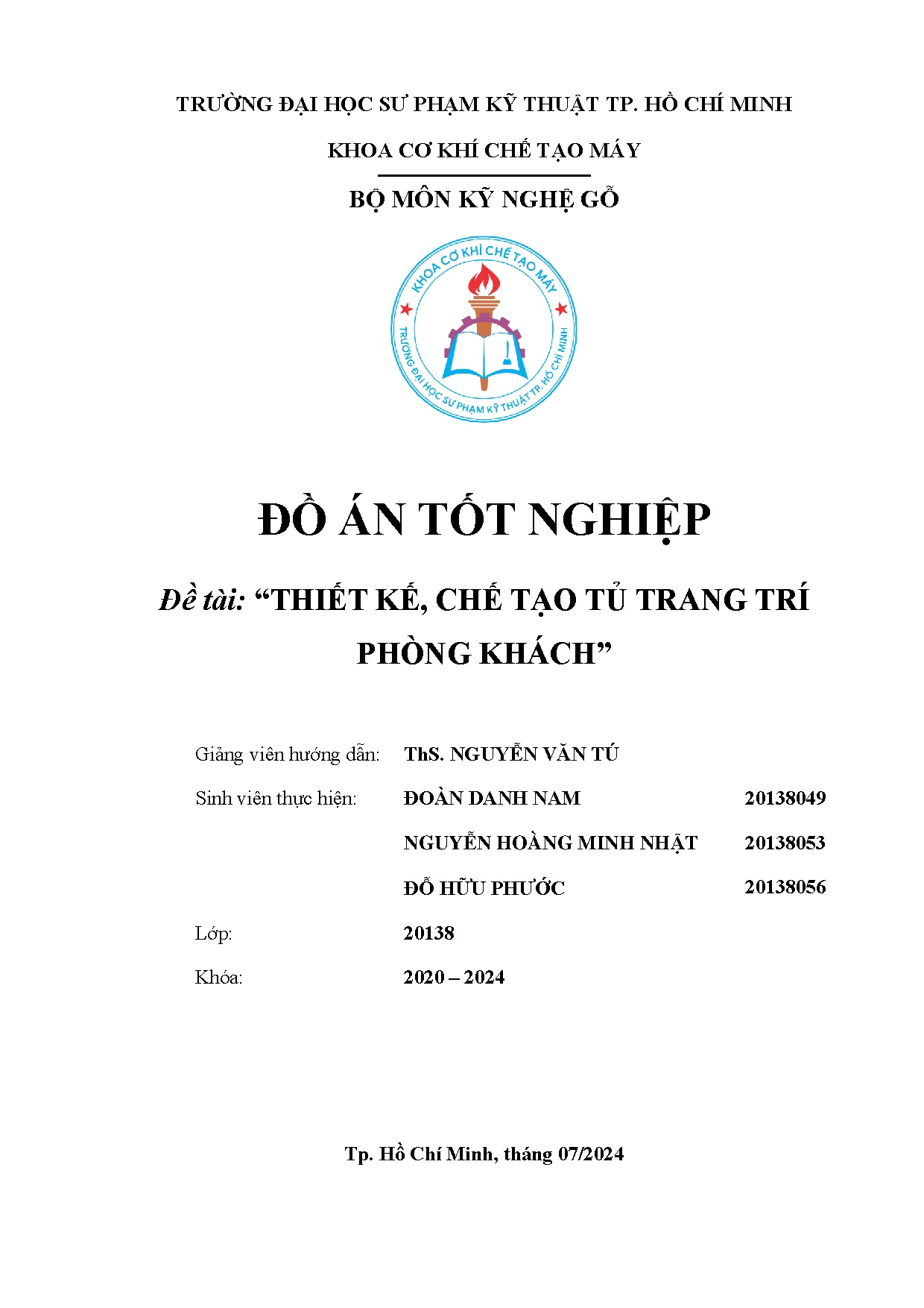 Đồ án tốt nghiệp - Thiết kế, chế tạo tủ trang trí phòng khách